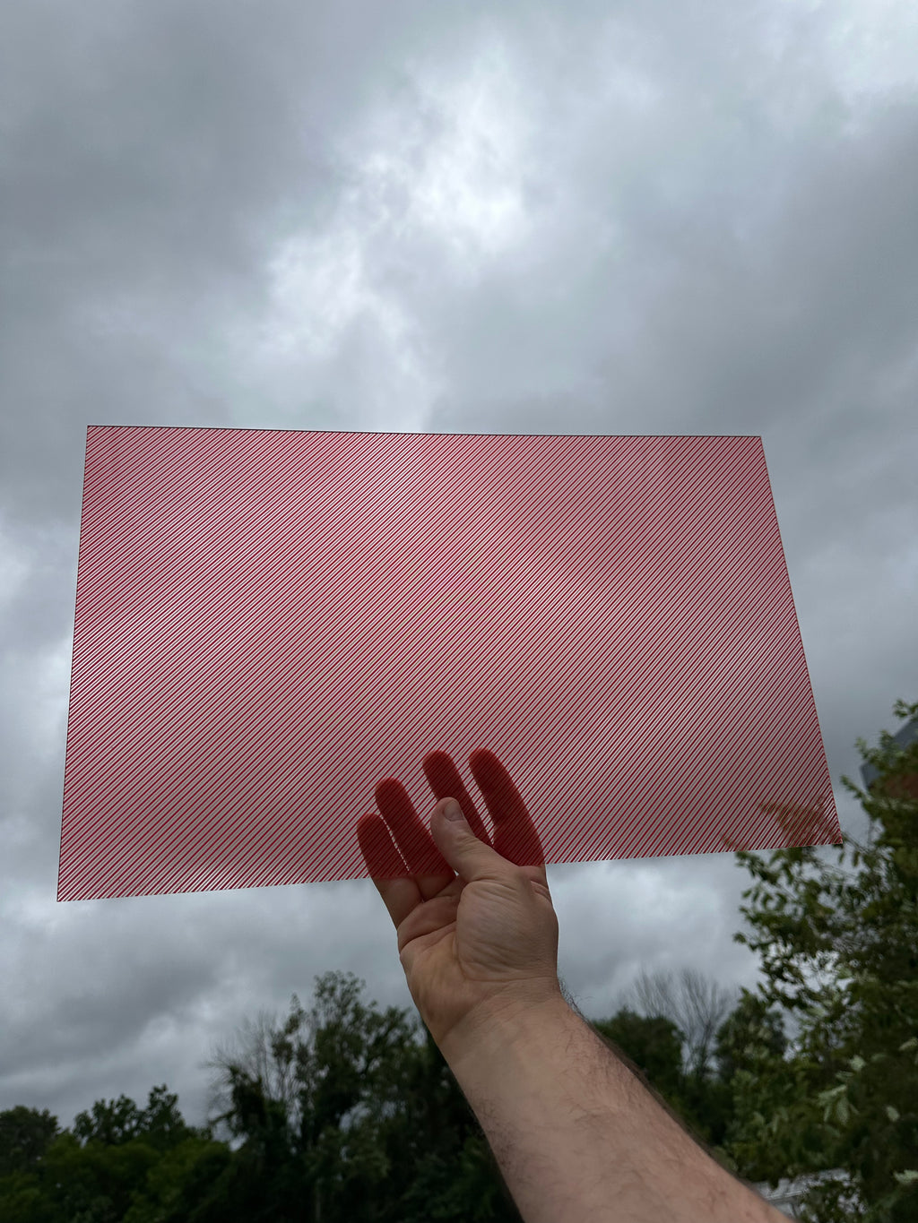 PatternPly® Transparent Micro Red Candy Cane sheet showing the pattern