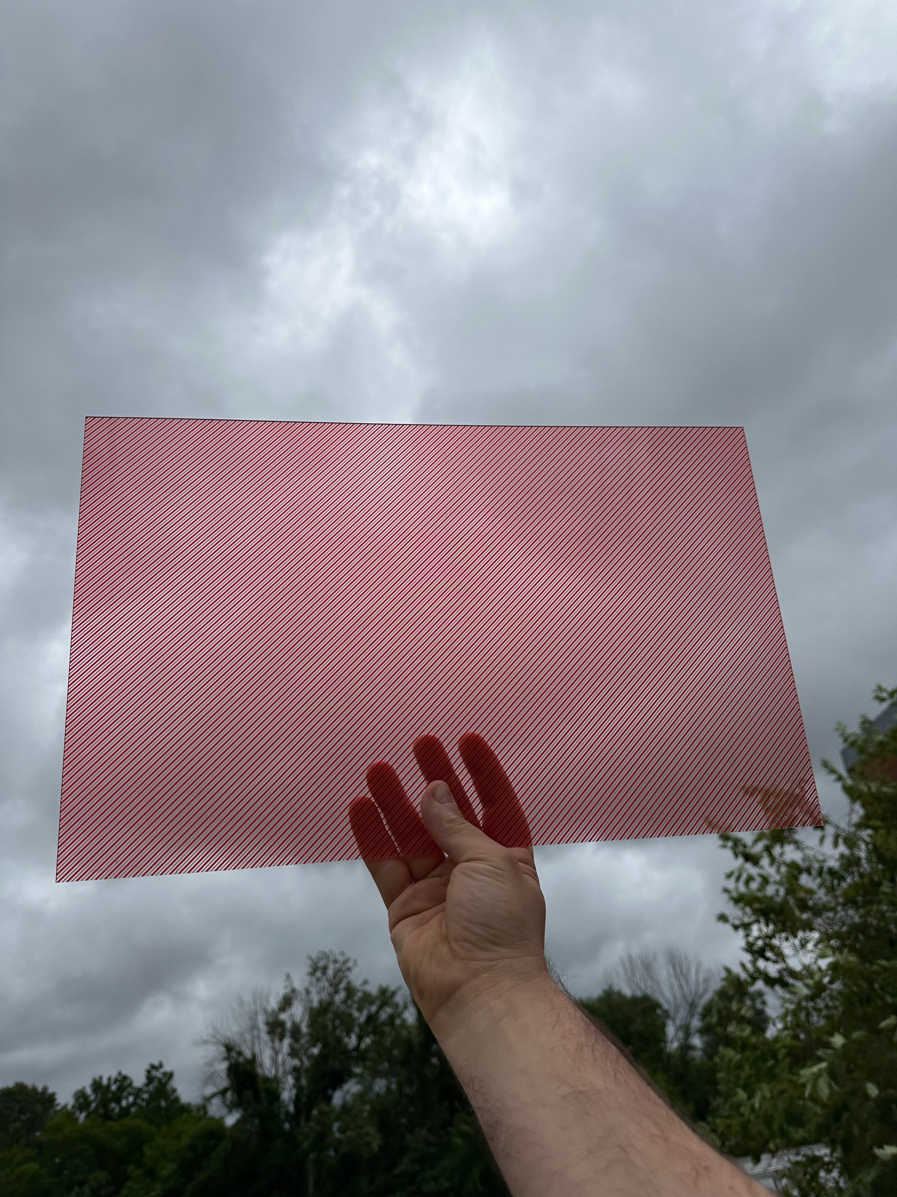 PatternPly® Transparent Micro Red Candy Cane sheet showing the pattern