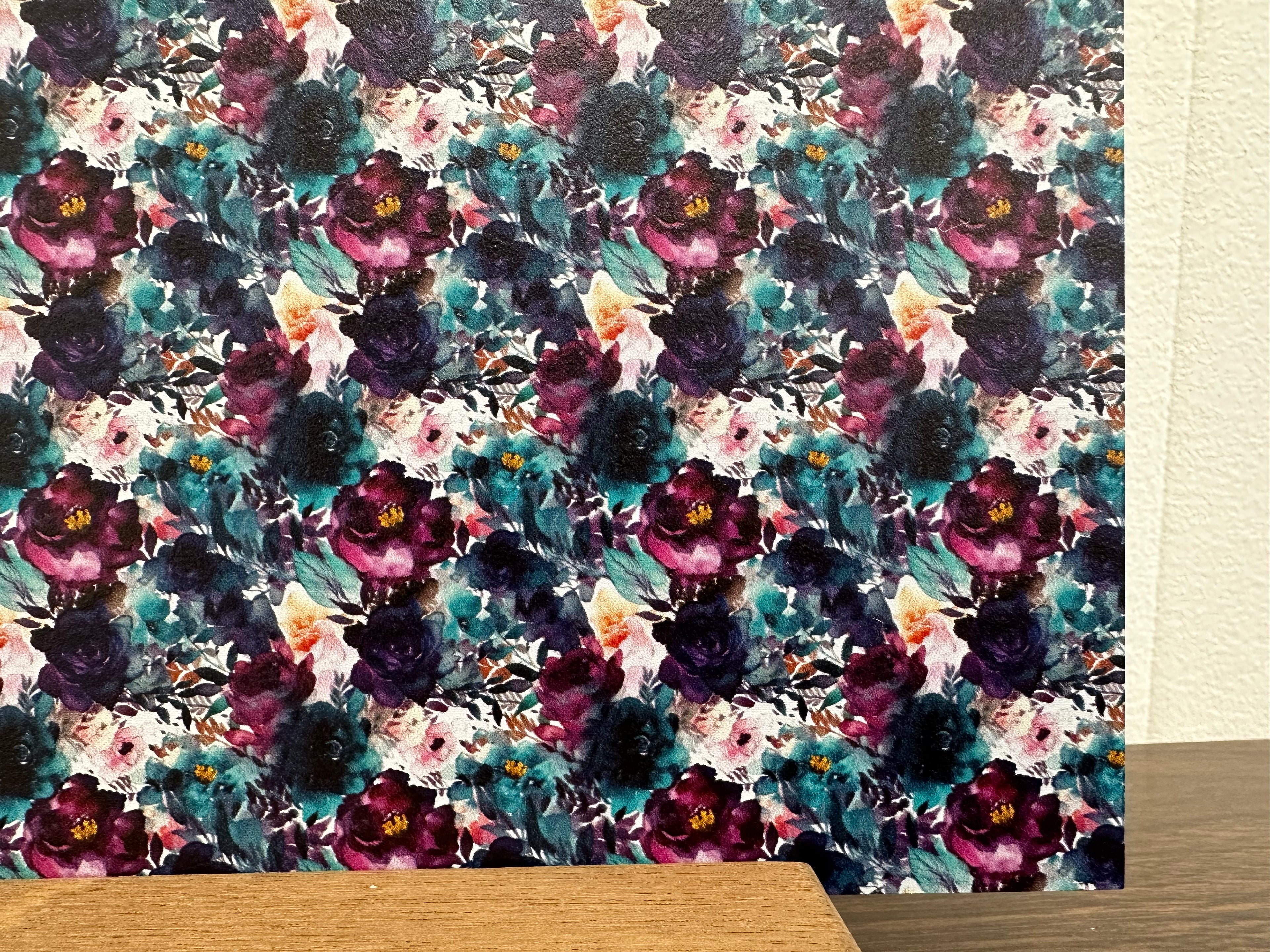 PatternPly® Full Coverage Jewel Tone Watercolor Floral sheet showing the pattern