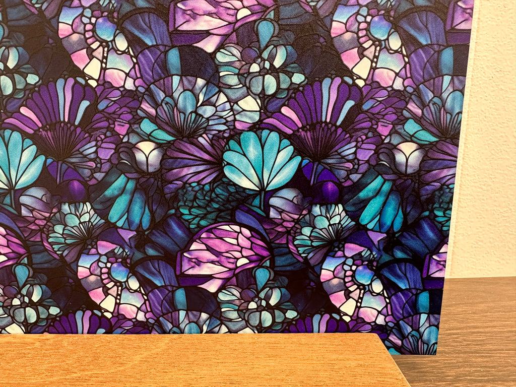 PatternPly® Full Coverage Abstract Mermaid Scales Stained Glass sheet showing the pattern