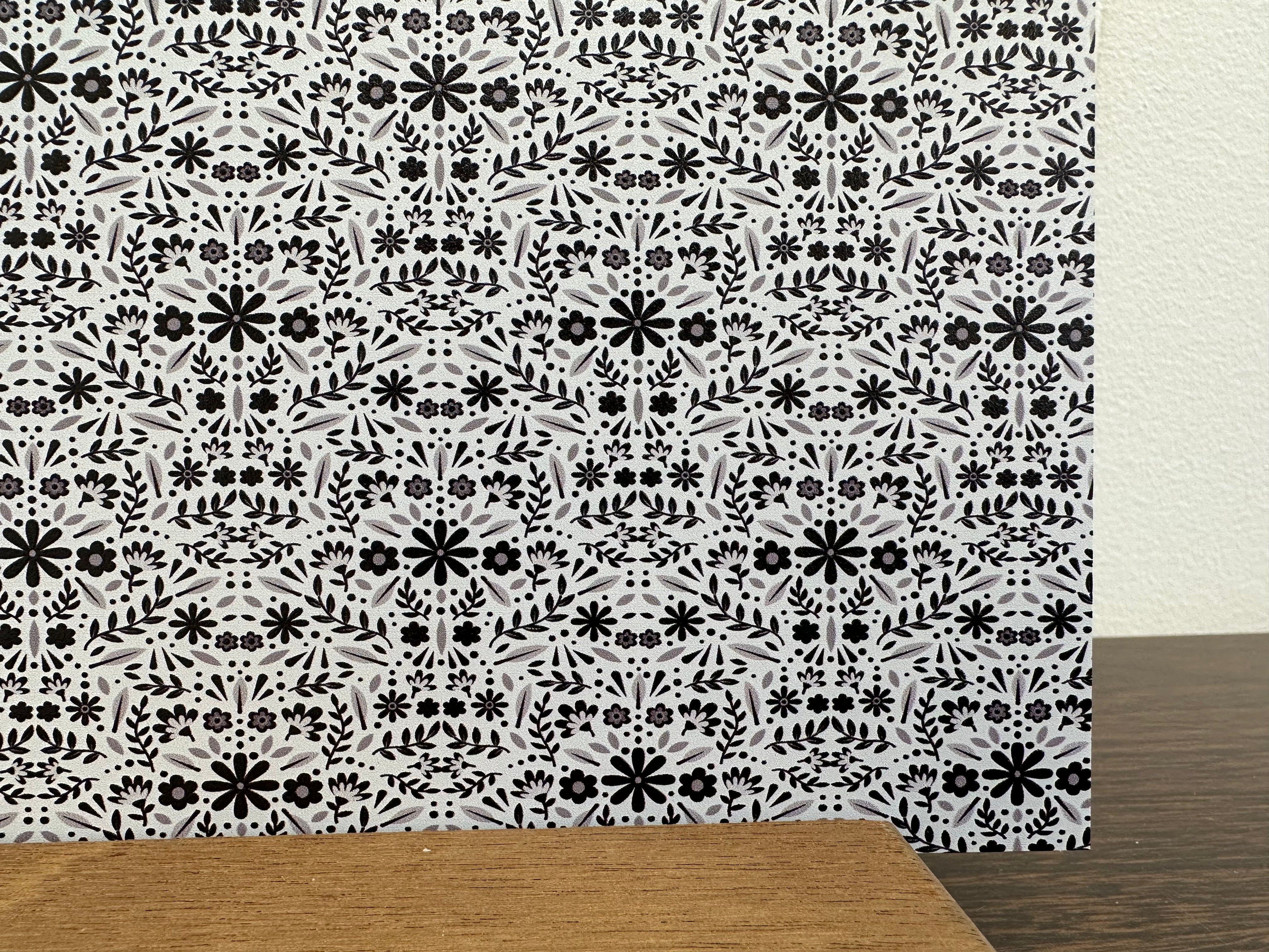 PatternPly® Full Coverage Grayscale Floral sheet showing the pattern