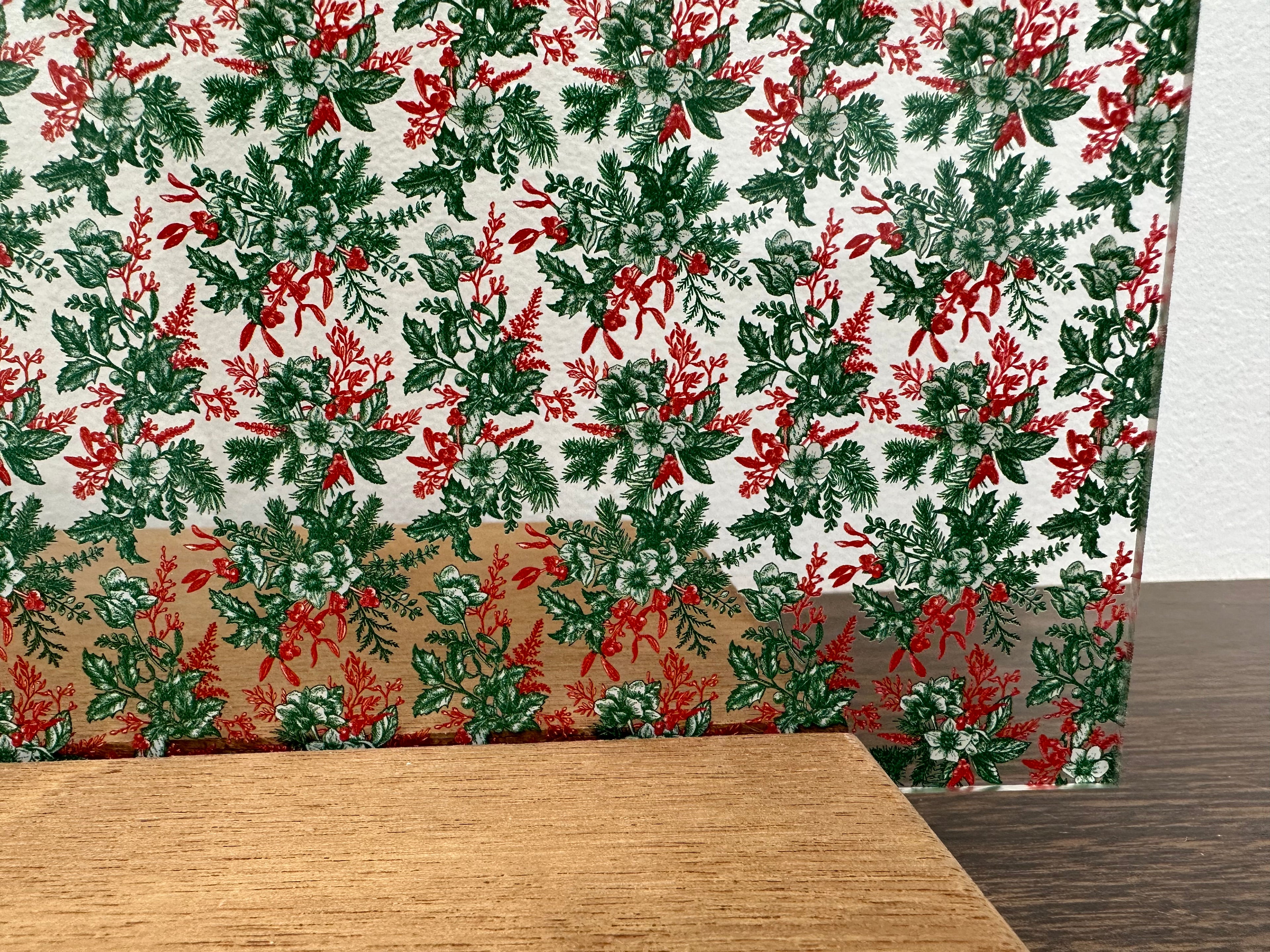 PatternPly® Scattered Red, White, and Green Vintage Christmas Floral sheet showing the pattern