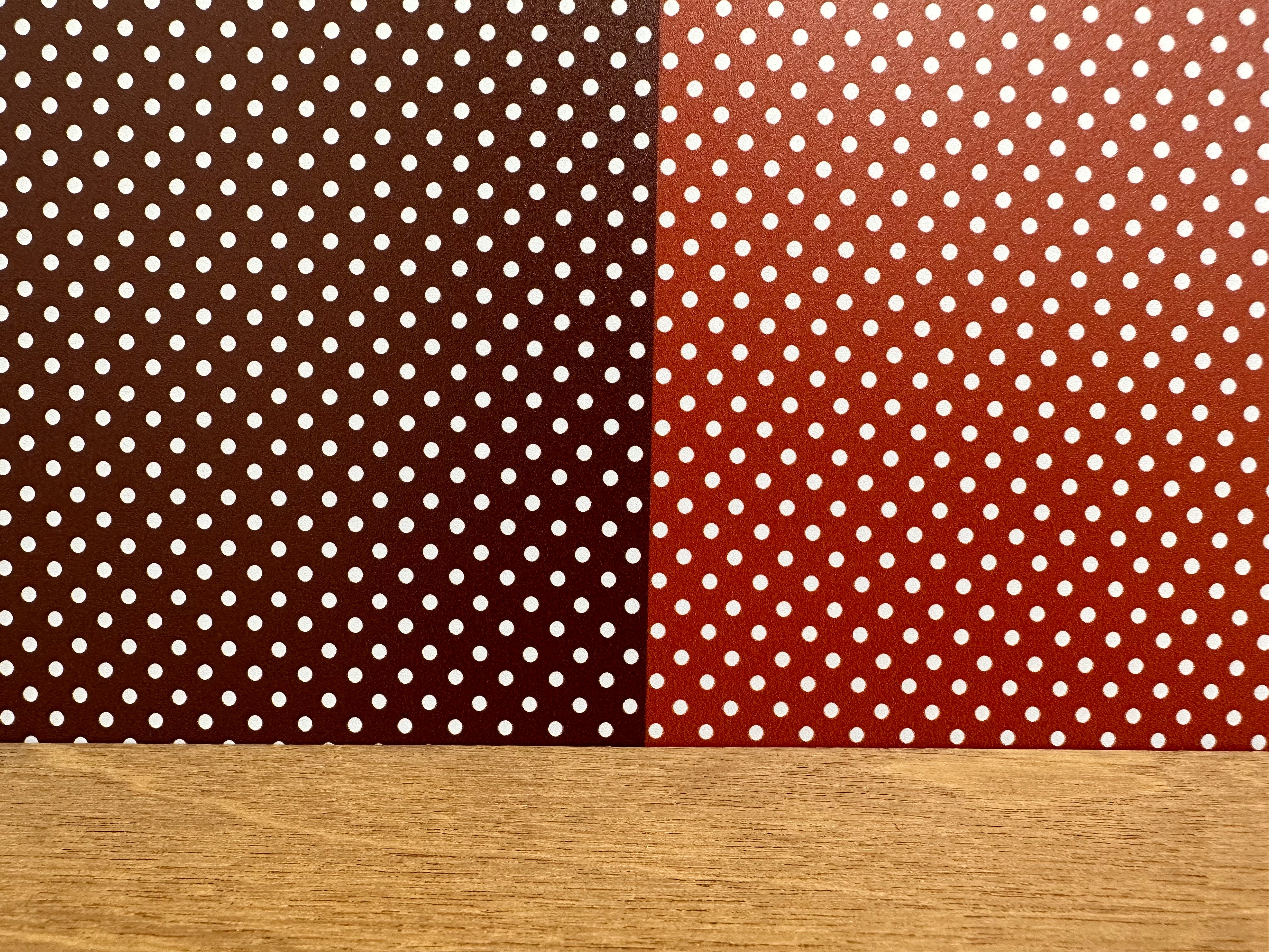 PatternPly® Full Coverage Fall Polka Dot Duo sheet showing the pattern