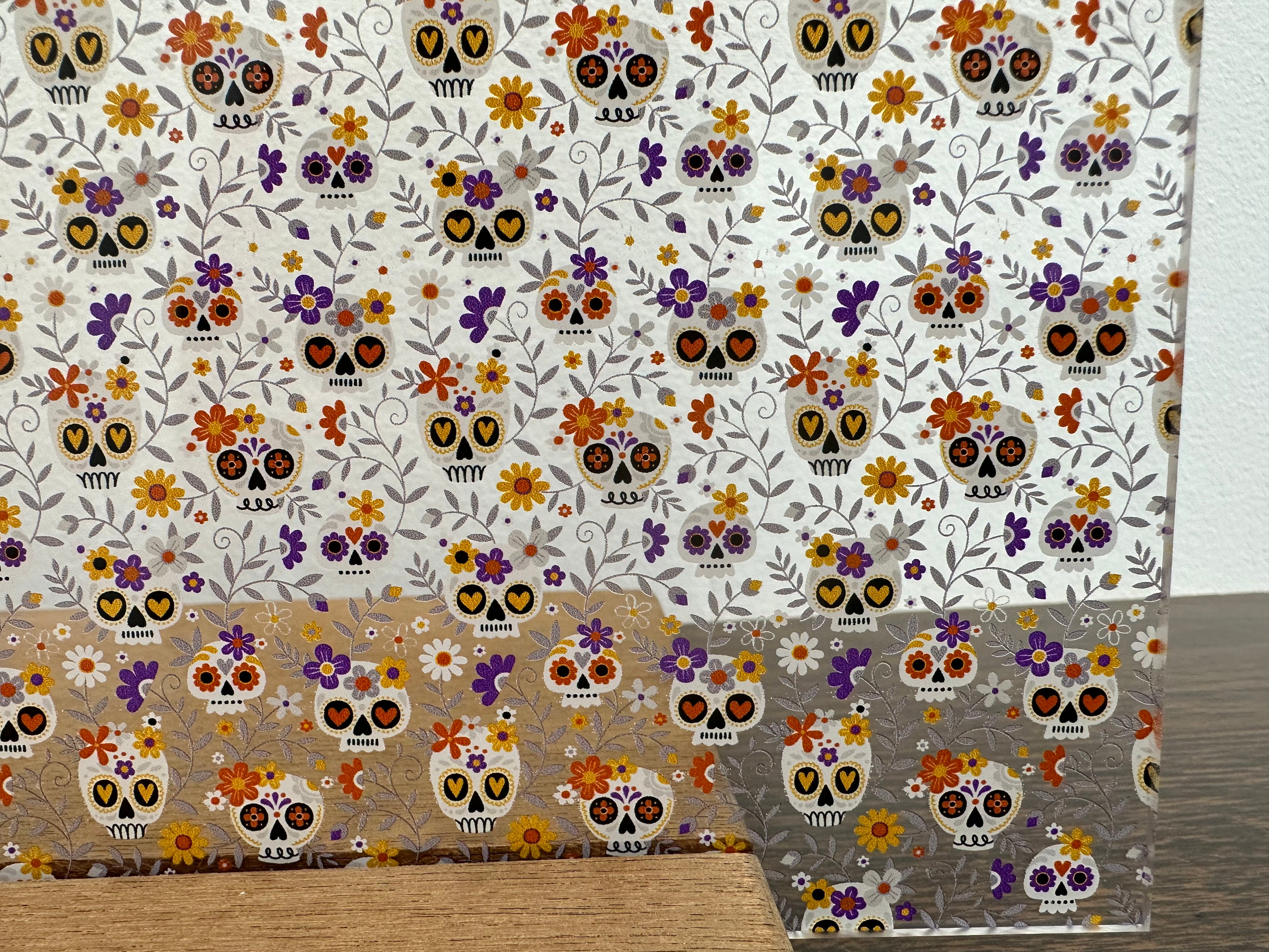 PatternPly® Scattered Sugar Skulls and Vines sheet showing the pattern
