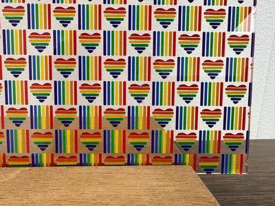 PatternPly® Scattered Rainbow Stripe Hearts and Boxes