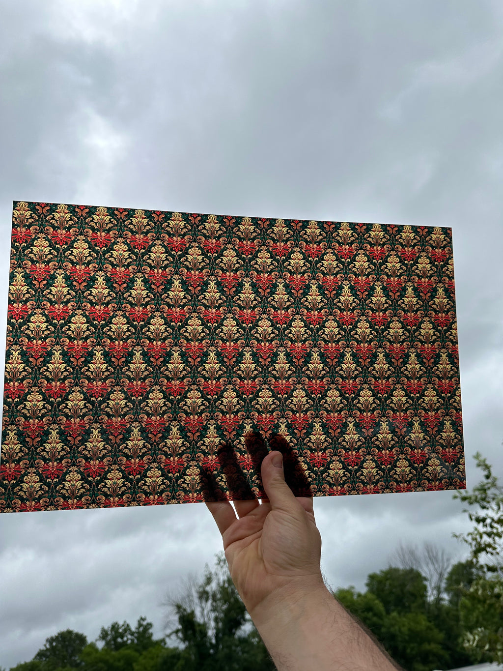 PatternPly® Transparent Victorian Christmas Damask sheet showing the pattern
