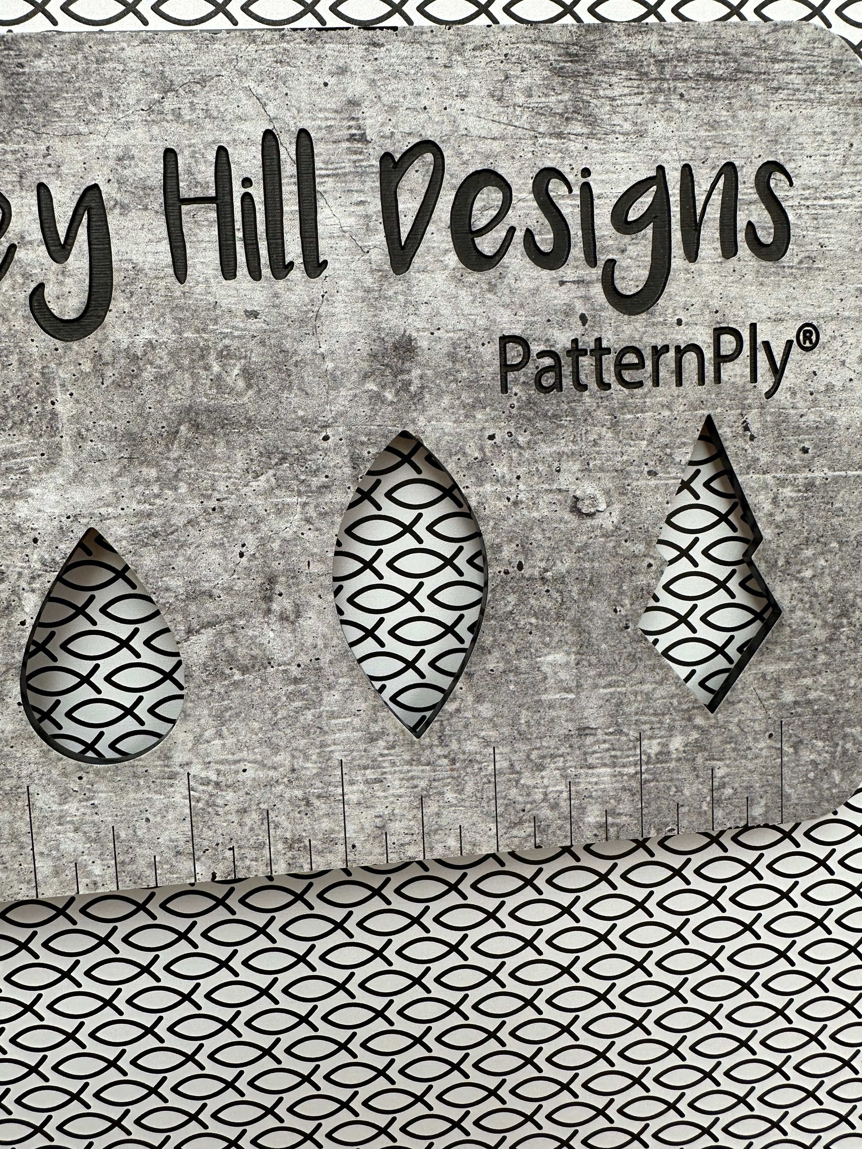 PatternPly® Full Coverage Black and White Jesus Fish product photo 2