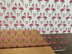 PatternPly® Scattered Christmas Flamingoes sheet showing the pattern