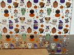 PatternPly® Scattered Halloween Animals sheet showing the pattern