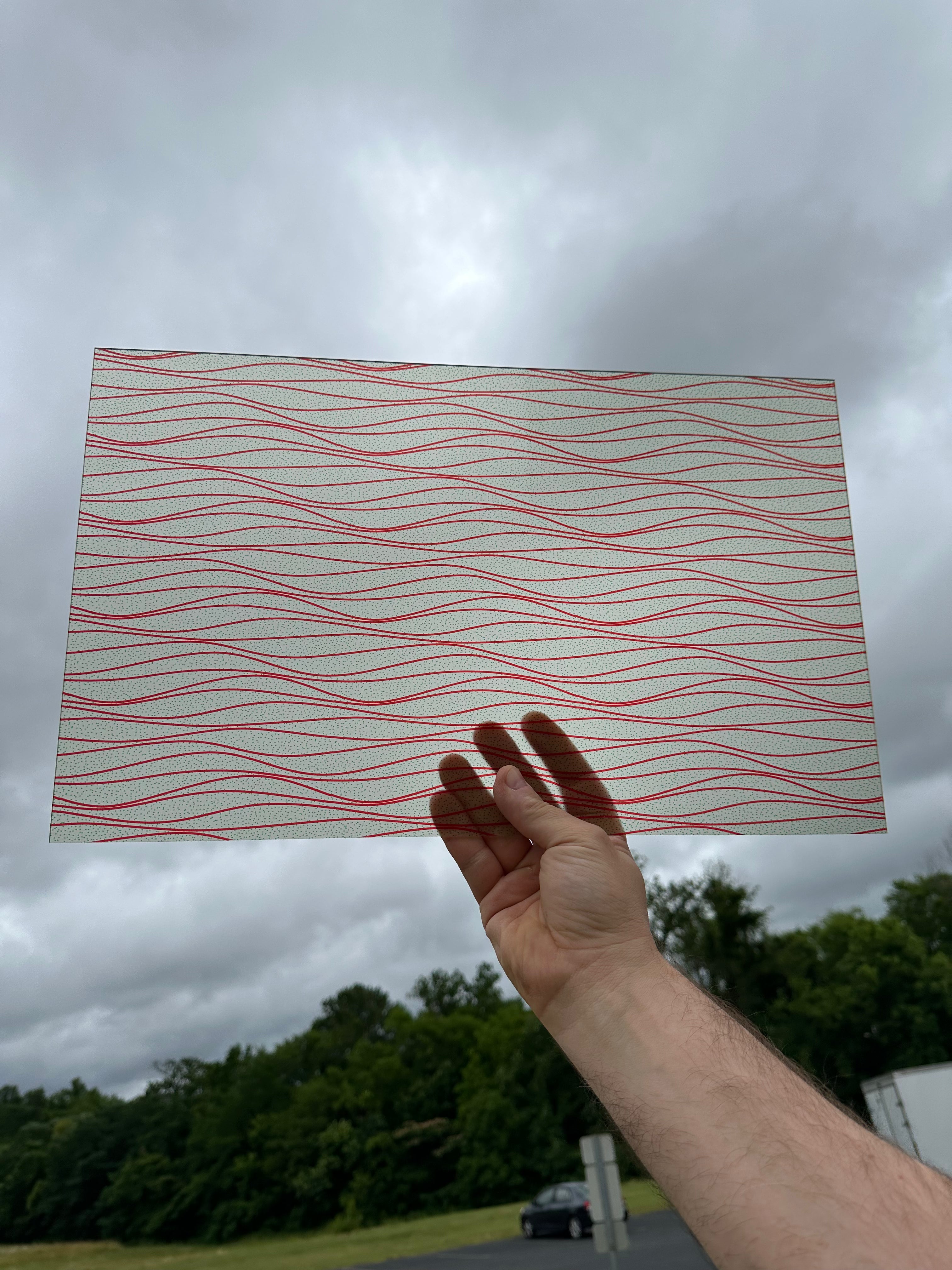 PatternPly® Transparent Frosted Holiday Snack Cake sheet showing the pattern