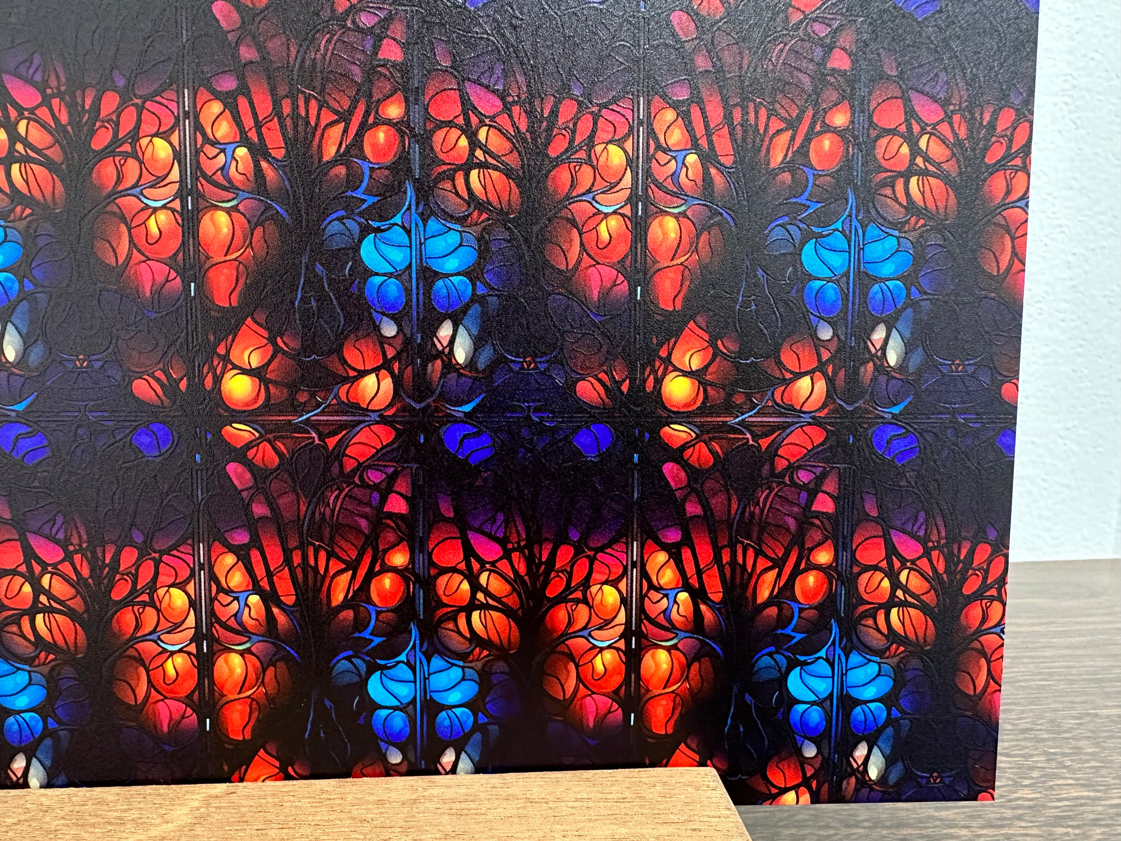 PatternPly® Full Coverage Stained Glass Ironwork sheet showing the pattern