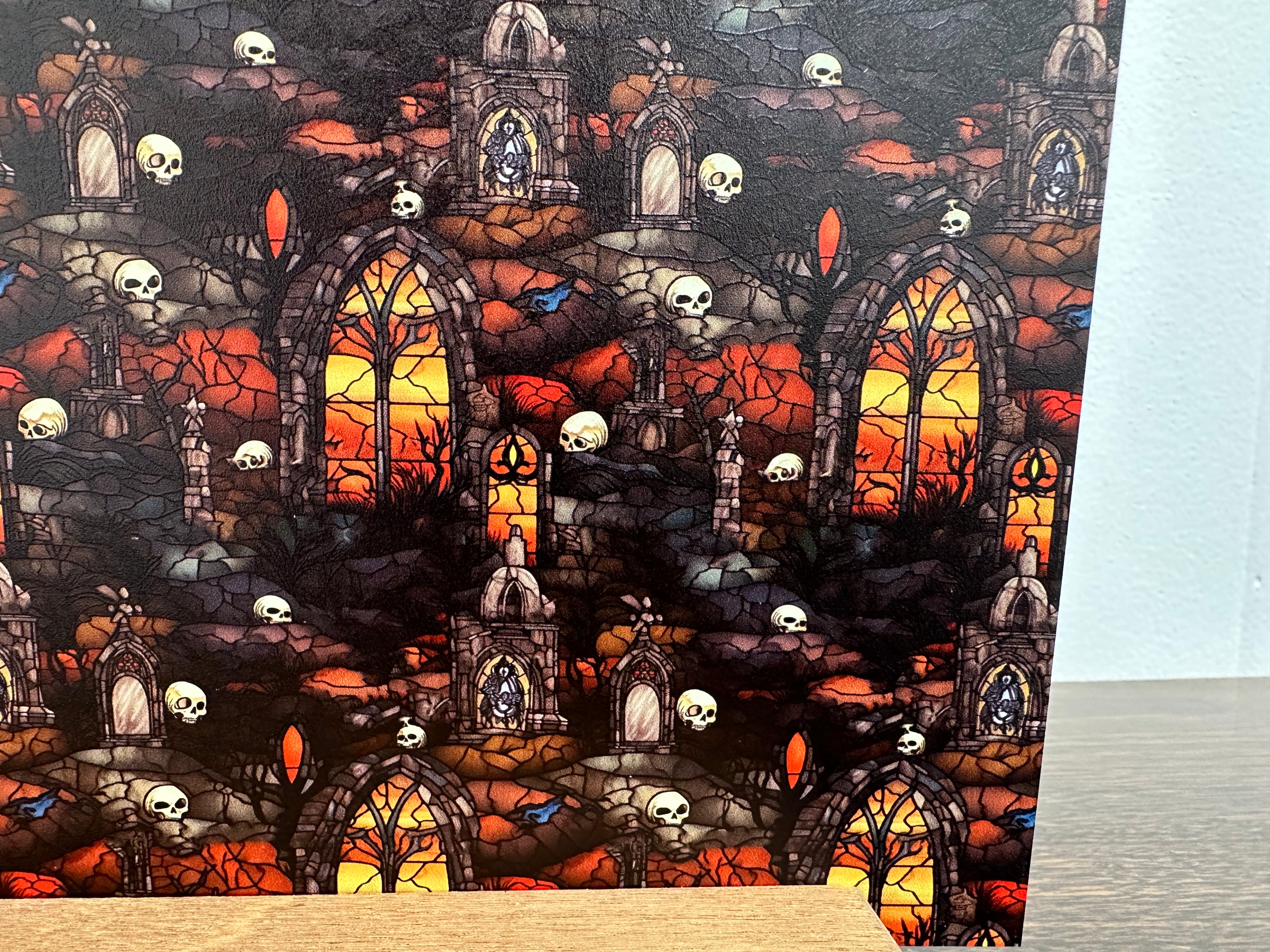 PatternPly® Full Coverage Skull Cemetery sheet showing the pattern