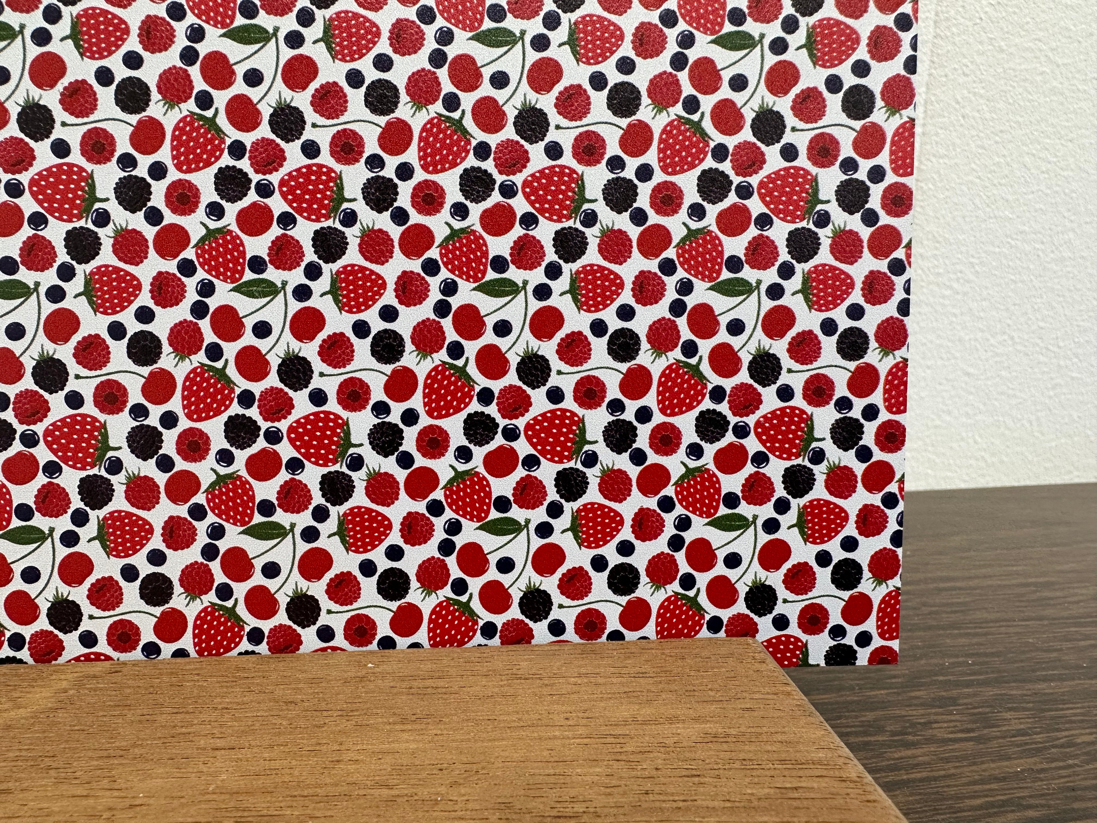 PatternPly® Full Coverage Mixed Berries sheet showing the pattern