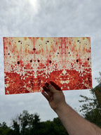 PatternPly® Transparent Bloody Fabric sheet showing the pattern