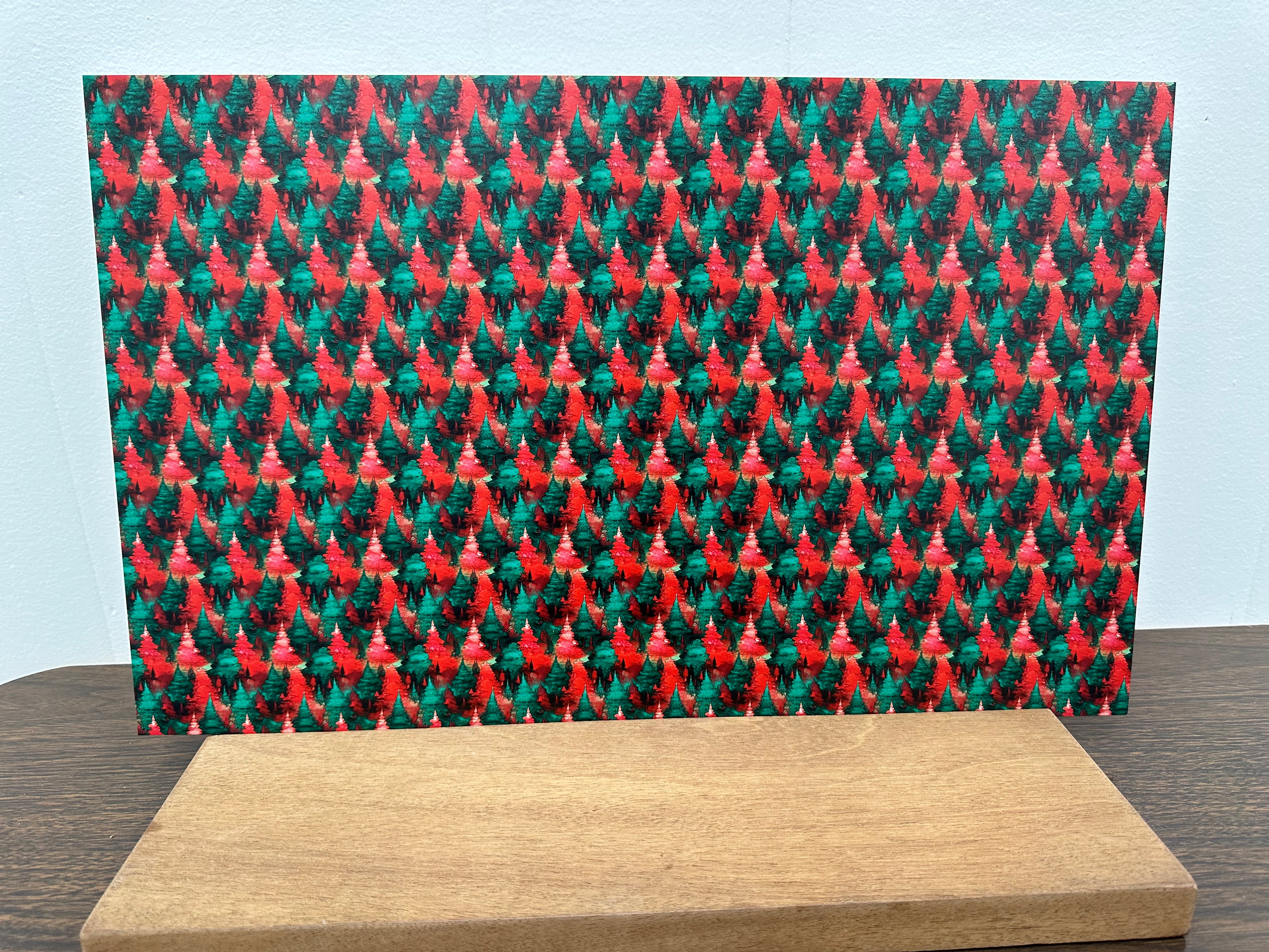 PatternPly® Full Coverage Red and Green Watercolor Trees product photo 3