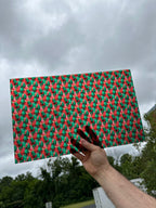 PatternPly® Transparent Red and Green Watercolor Trees sheet showing the pattern