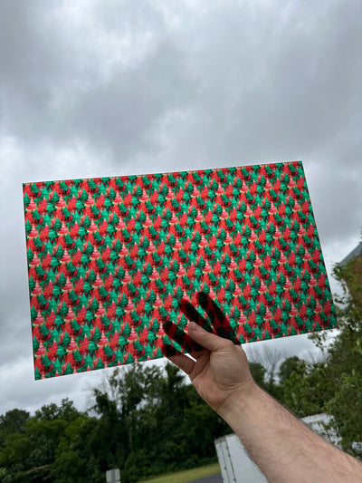 PatternPly® Acrylic Transparent Red and Green Watercolor Trees