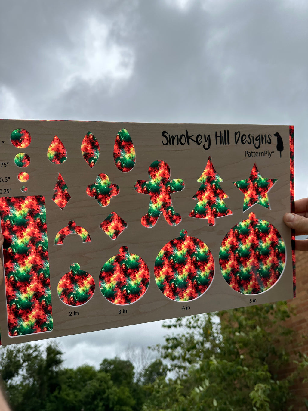 PatternPly® Transparent Green, Yellow, and Red Christmas Galaxy product photo 2
