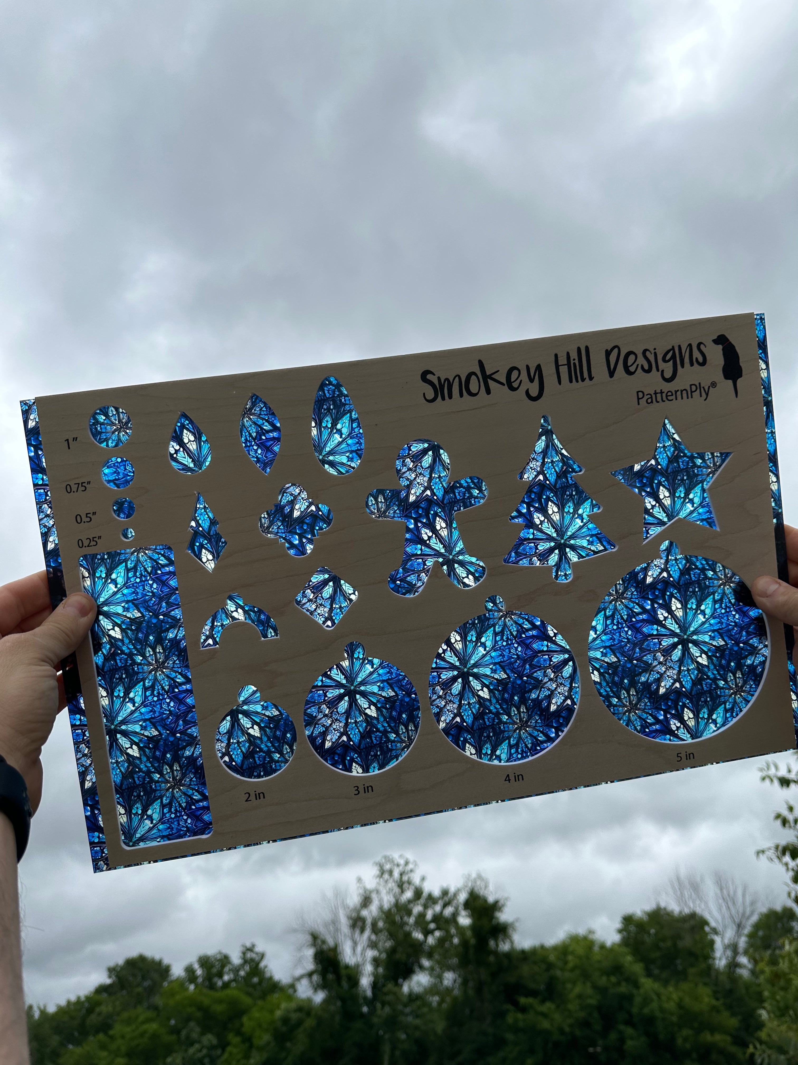 PatternPly® Transparent Blue Stained Glass Snowflakes product photo 2