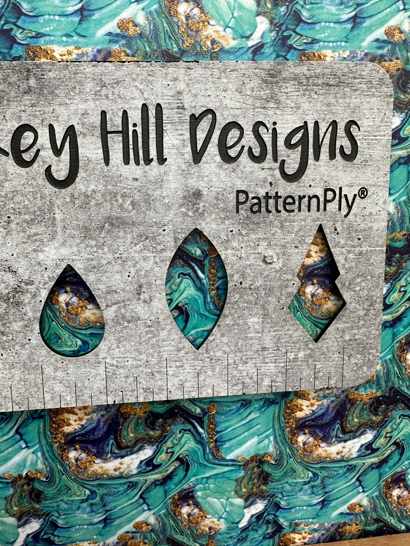 PatternPly® Teal and Gold Glitter* Swirl