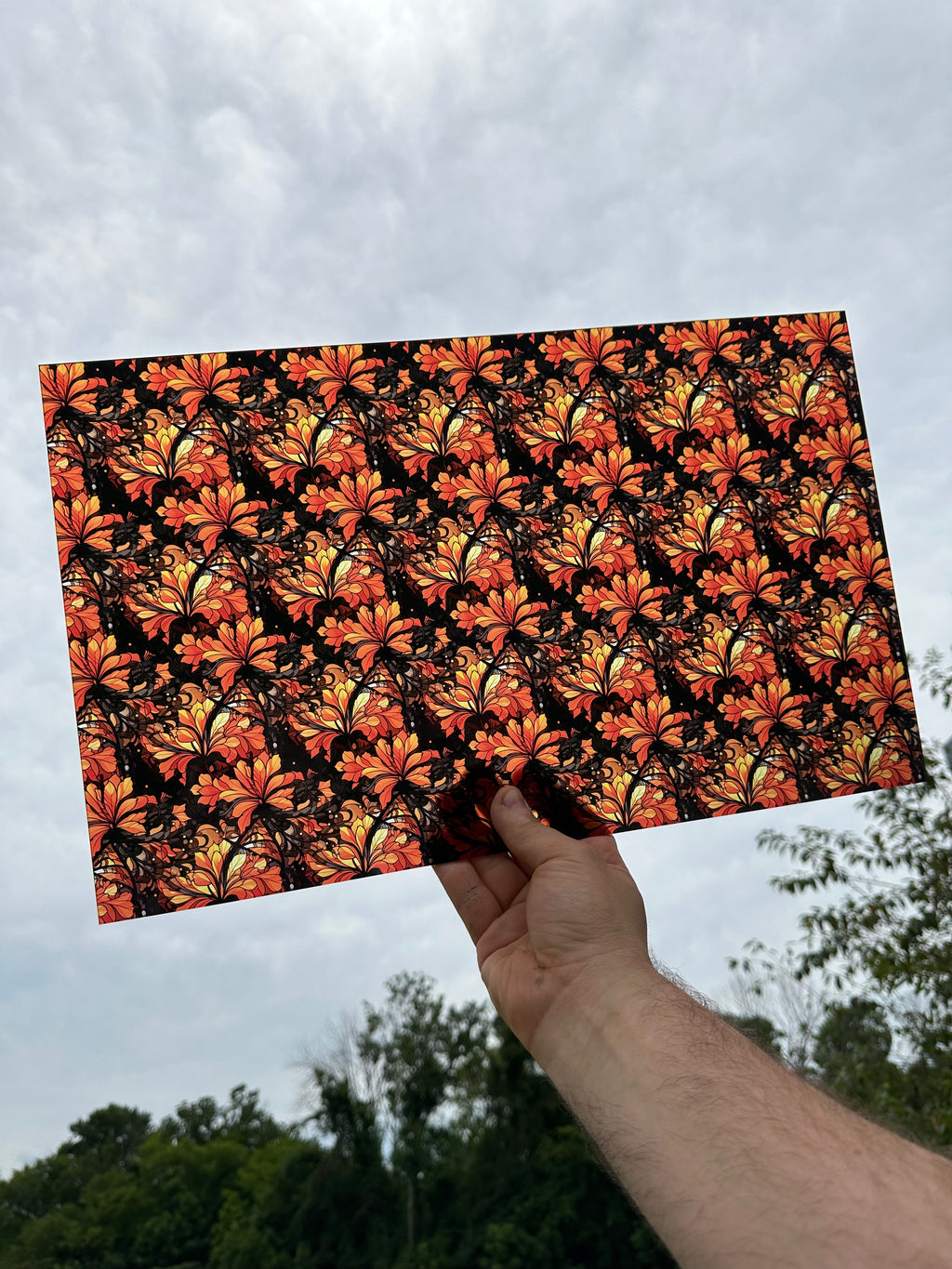 PatternPly® Transparent Halloween Stained Glass Floral sheet showing the pattern