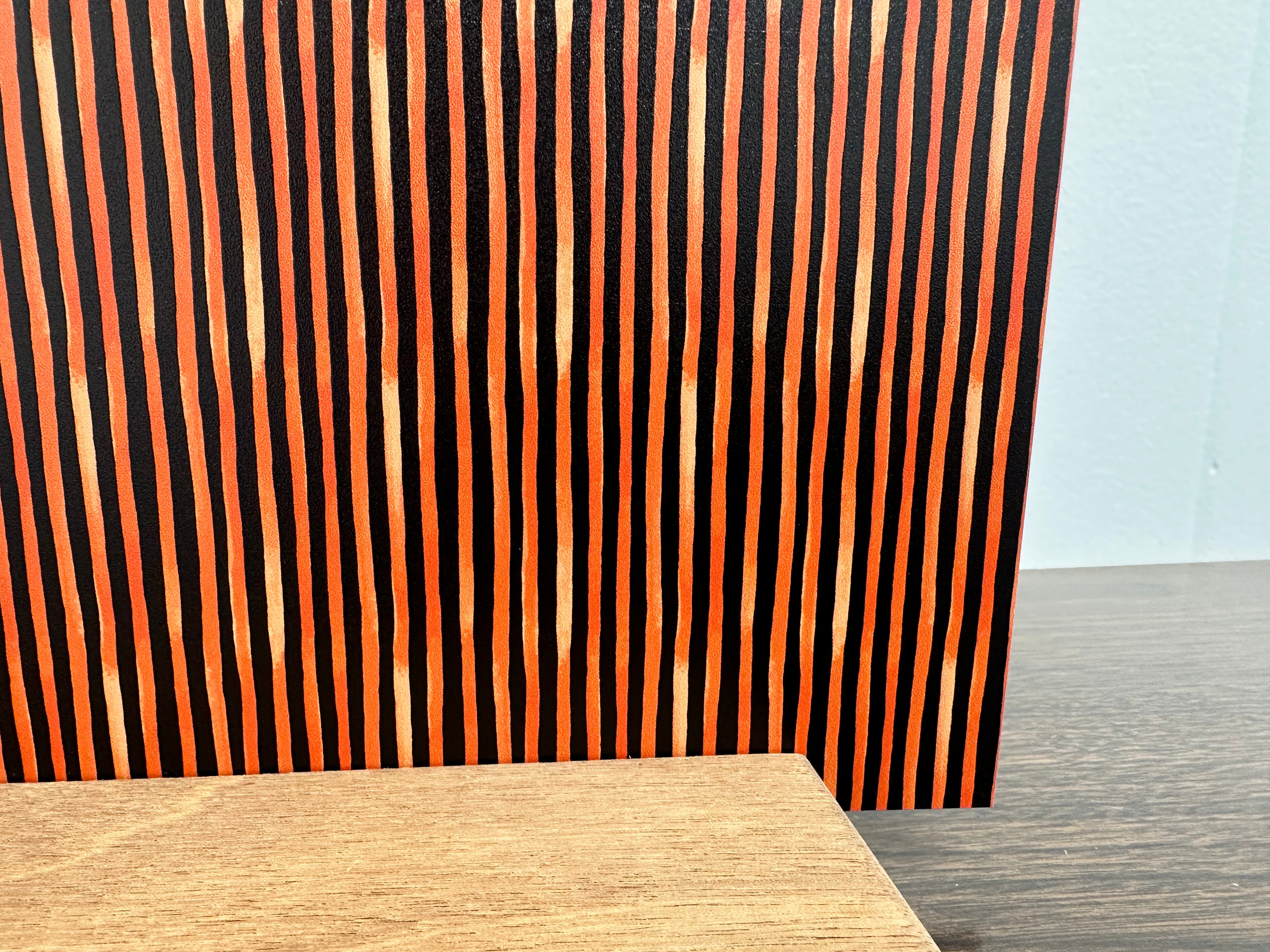PatternPly® Full Coverage Watercolor Halloween Stripes sheet showing the pattern