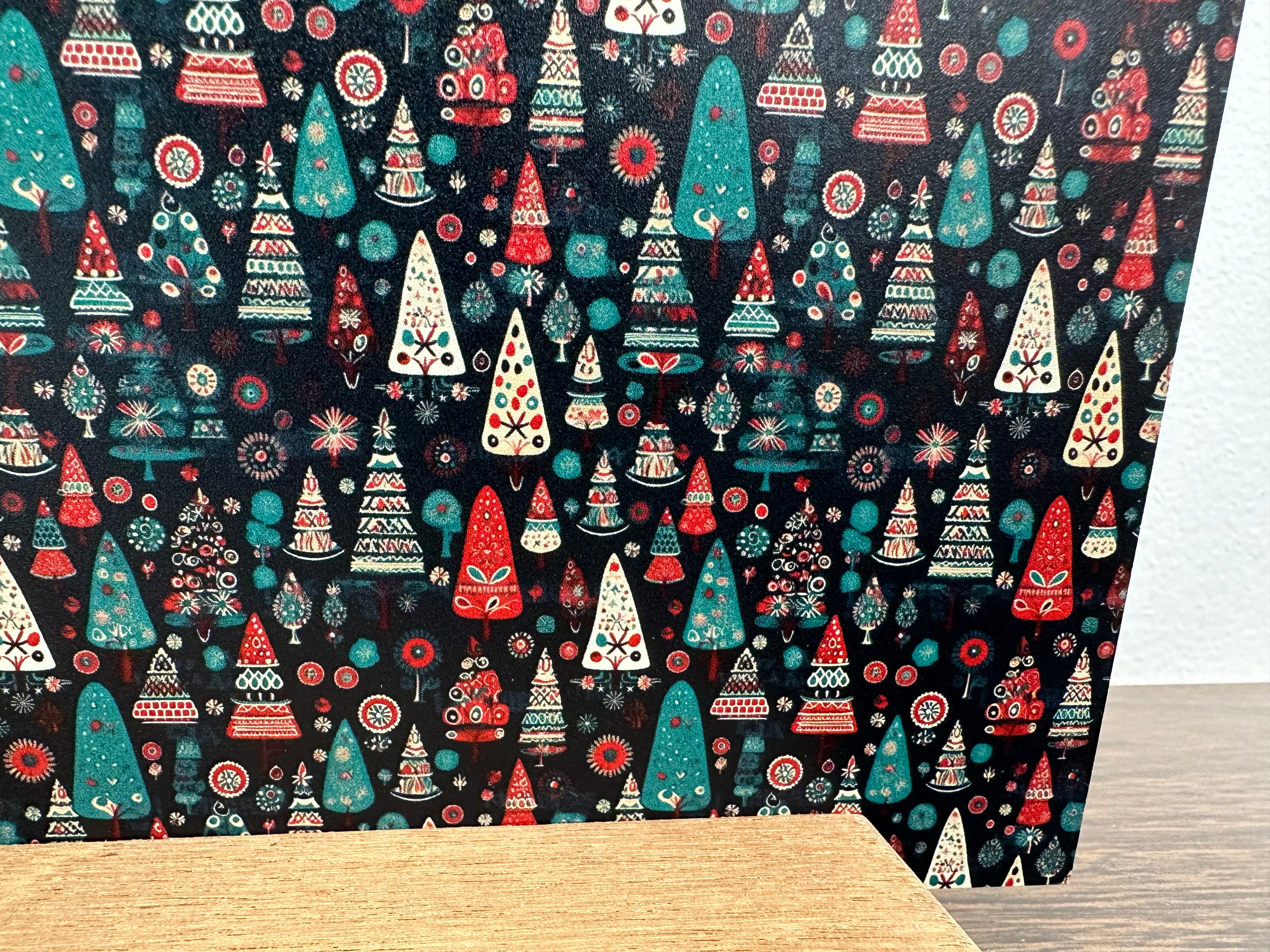PatternPly® Full Coverage Patterned Christmas Trees sheet showing the pattern