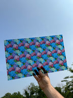 PatternPly® Transparent Pastel Hydrangeas Stained Glass sheet showing the pattern