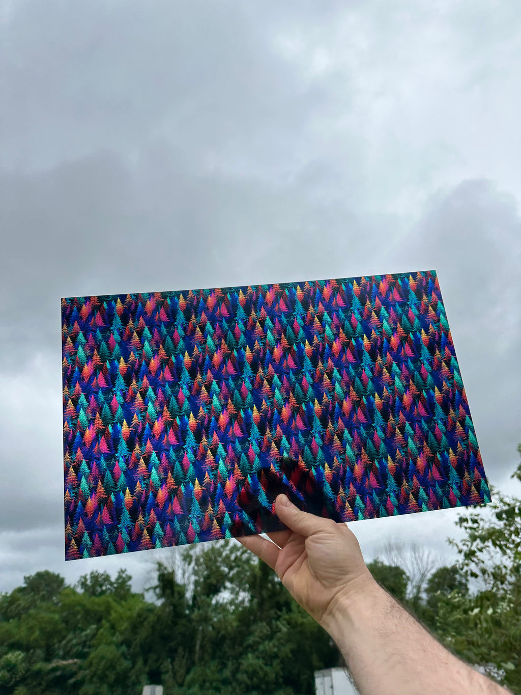PatternPly® Transparent Wispy Tree Forest sheet showing the pattern