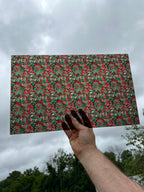 PatternPly® Transparent Red and Green Ribbons sheet showing the pattern
