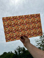PatternPly® Transparent Abstract Candy Corn Stained Glass sheet showing the pattern