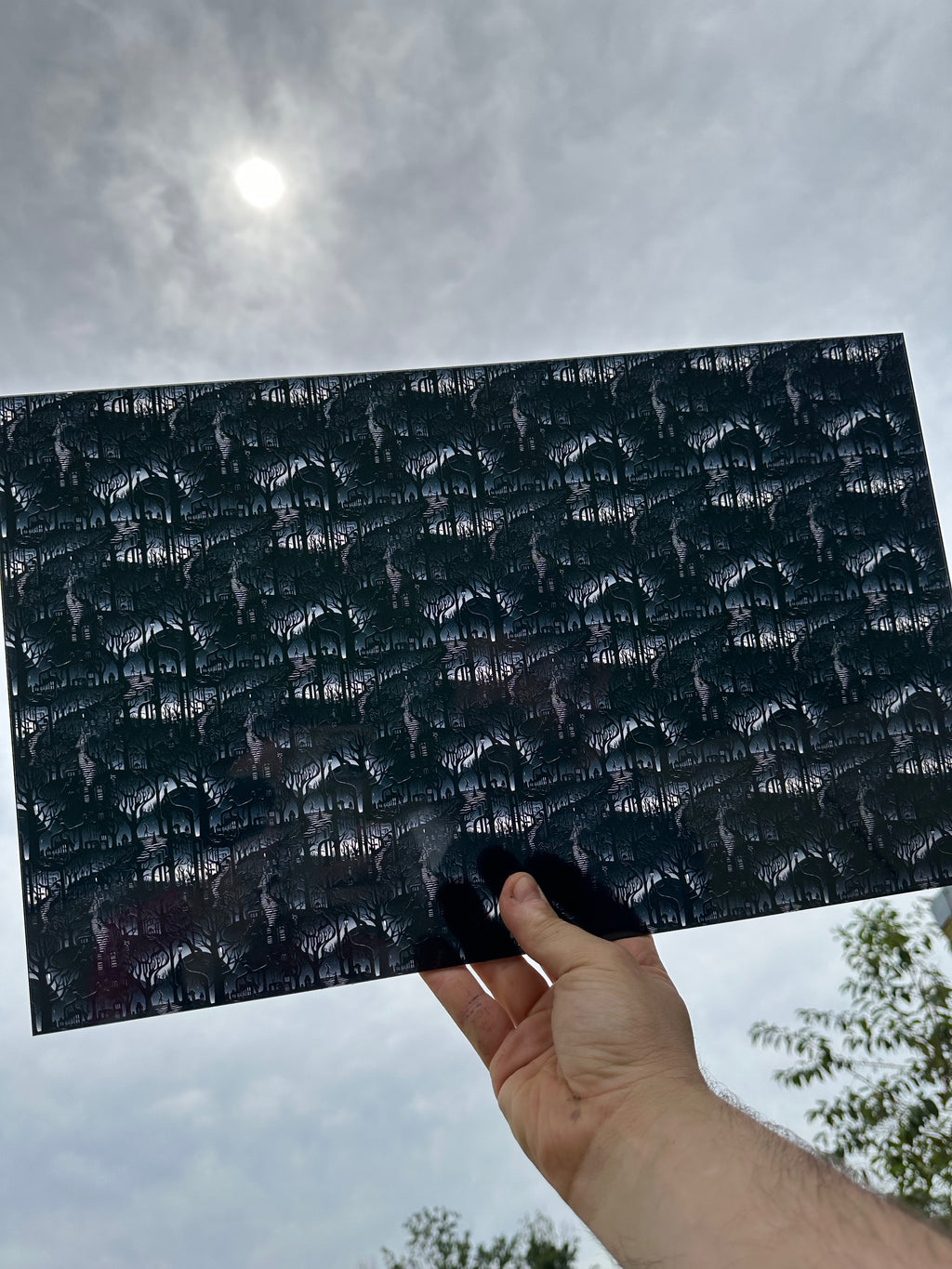 PatternPly® Transparent Grayscale Spooky Scene sheet showing the pattern