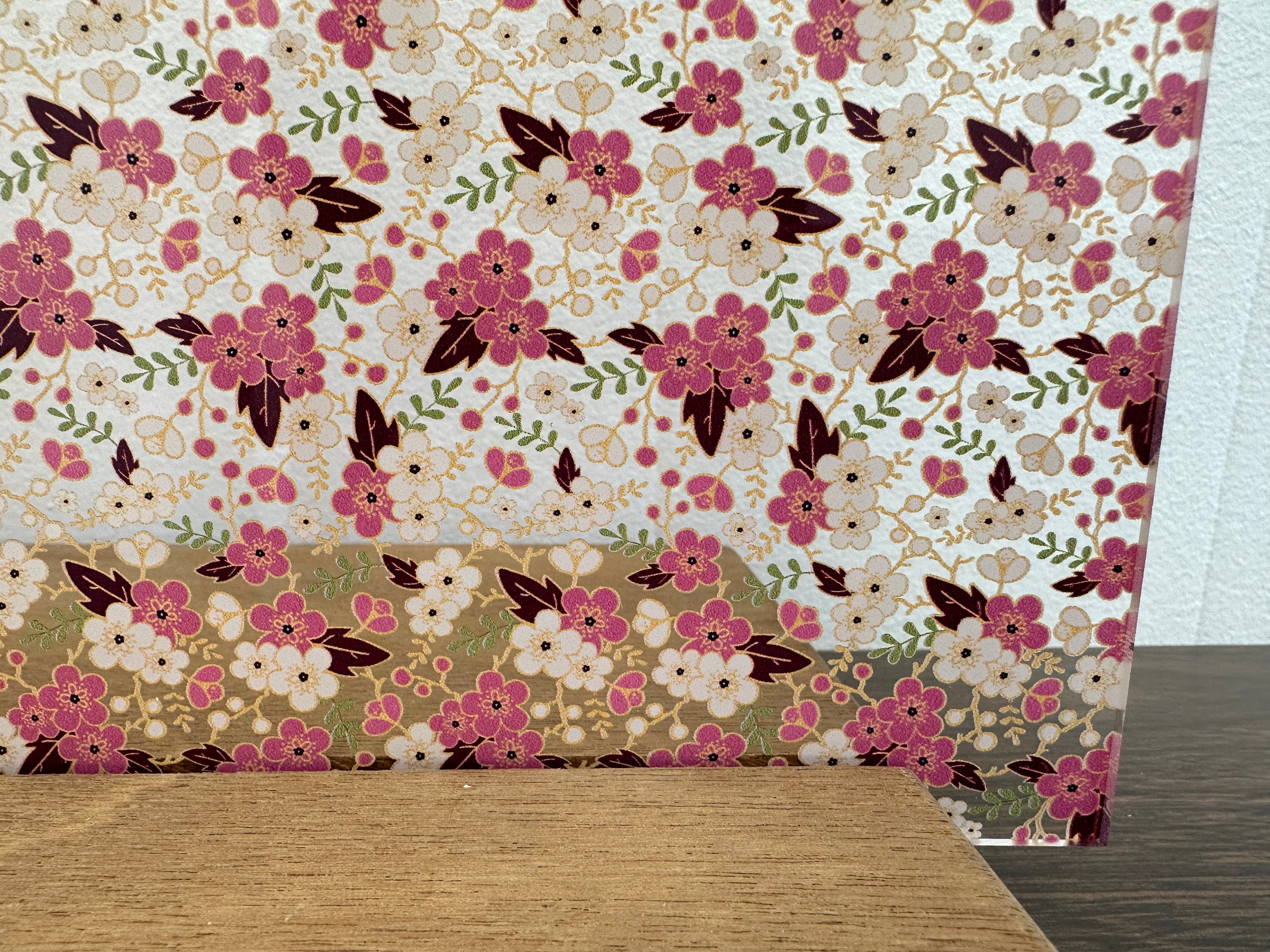 PatternPly® Scattered Pink and Gold Cherry Blossoms sheet showing the pattern