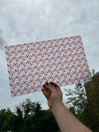 PatternPly® Transparent Bats, Skulls, and Jack o' Lanterns with Pink Background sheet showing the pattern