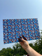 PatternPly® Transparent Red, White, and Blue Stained Glass sheet showing the pattern