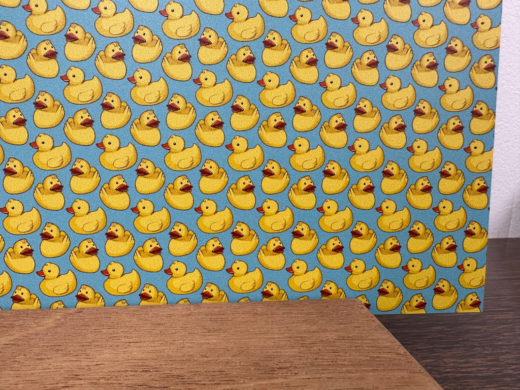 PatternPly® Full Coverage Floating Rubber Ducks sheet showing the pattern