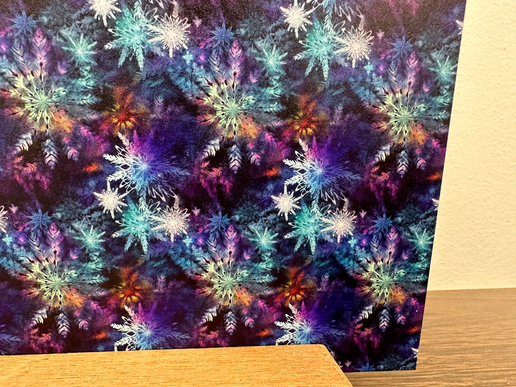 PatternPly® Full Coverage Galaxy Snowflakes sheet showing the pattern
