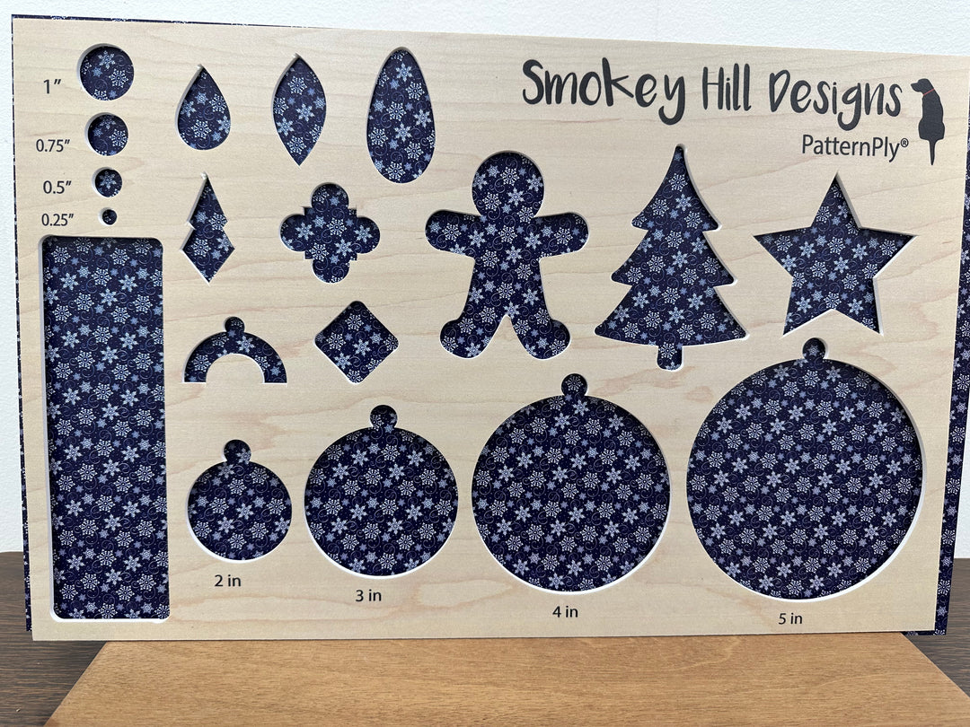 PatternPly® Navy and White Snowflake Swirls