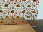 PatternPly® Scattered Hippie Christmas Buses sheet showing the pattern