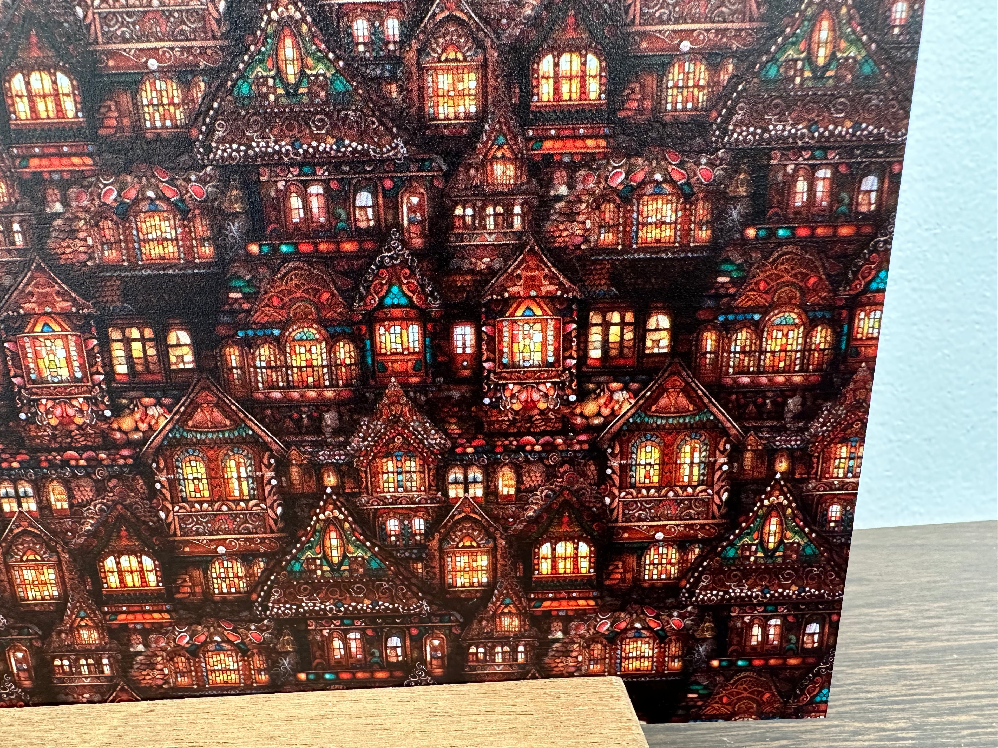 PatternPly® Full Coverage Warm Winter Village sheet showing the pattern