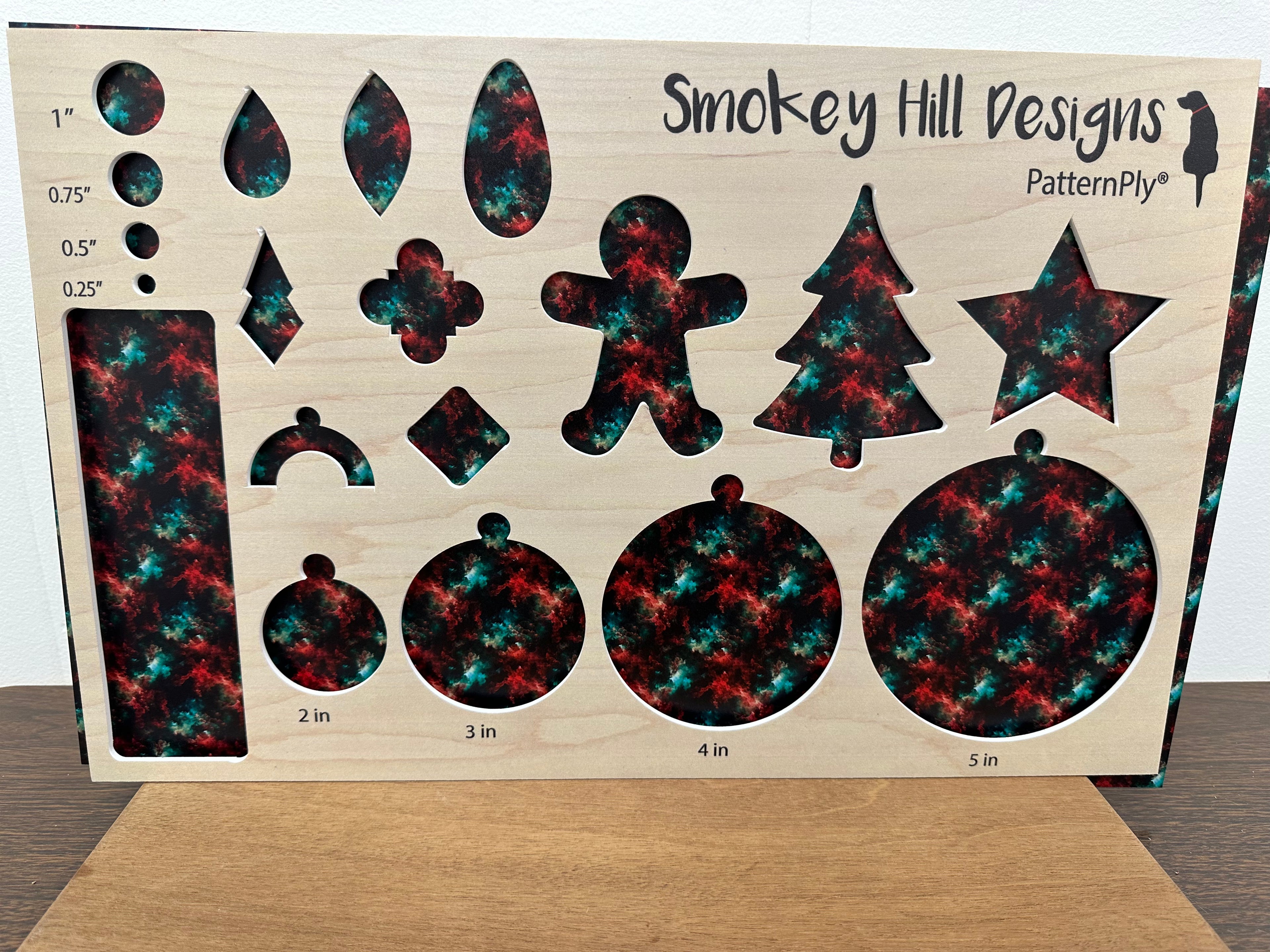 PatternPly® Full Coverage Green and Red Christmas Galaxy product photo 2
