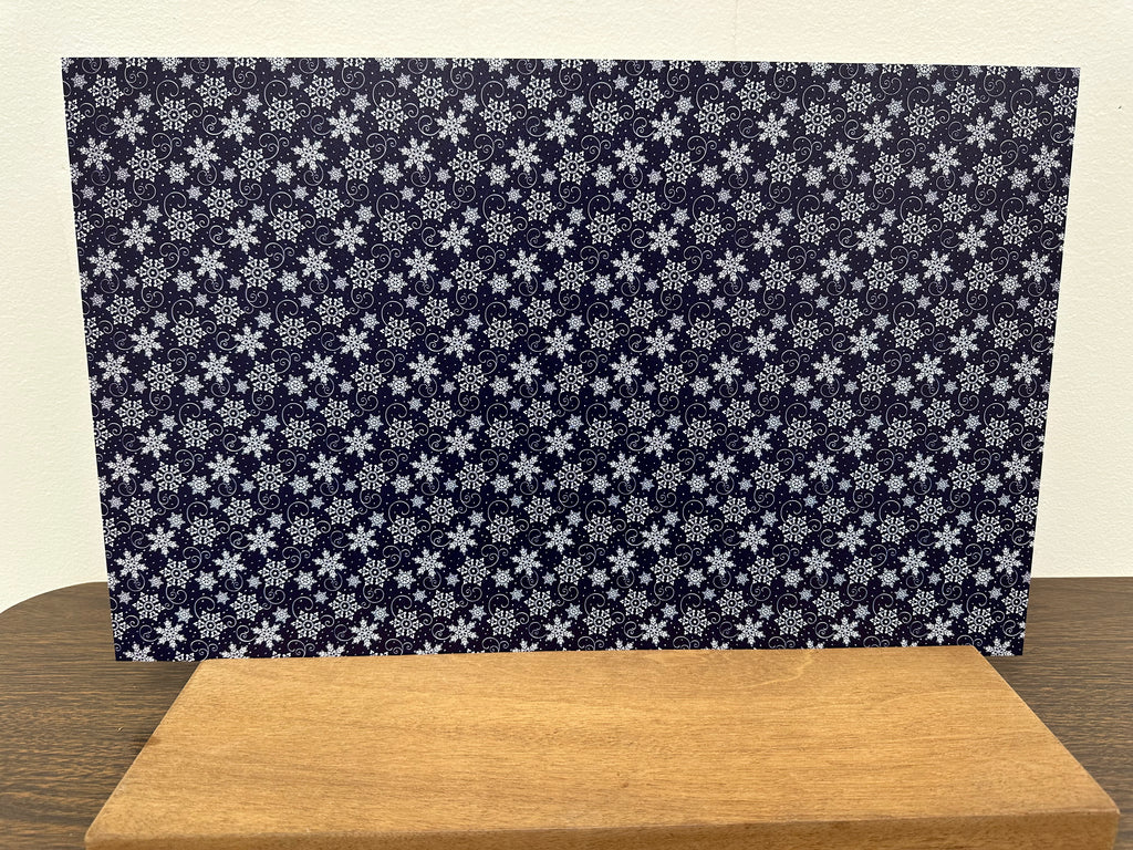 PatternPly® Full Coverage Navy and White Snowflake Swirls Large product photo 3