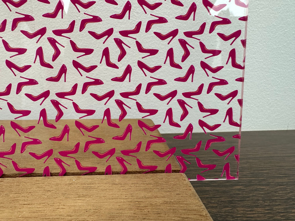 PatternPly® Scattered Pink Heels sheet showing the pattern