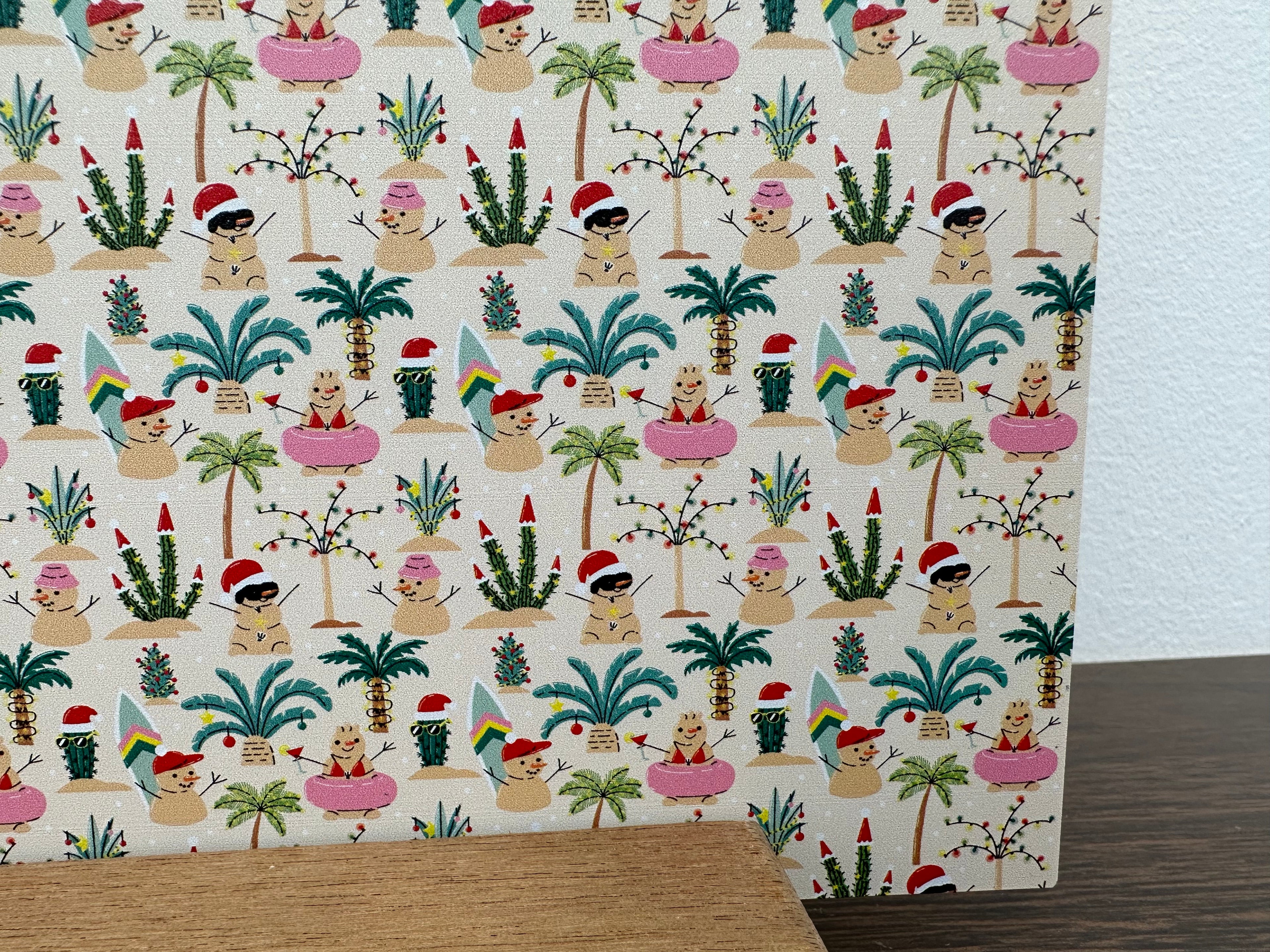 PatternPly® Full Coverage Beachy Snowmen sheet showing the pattern