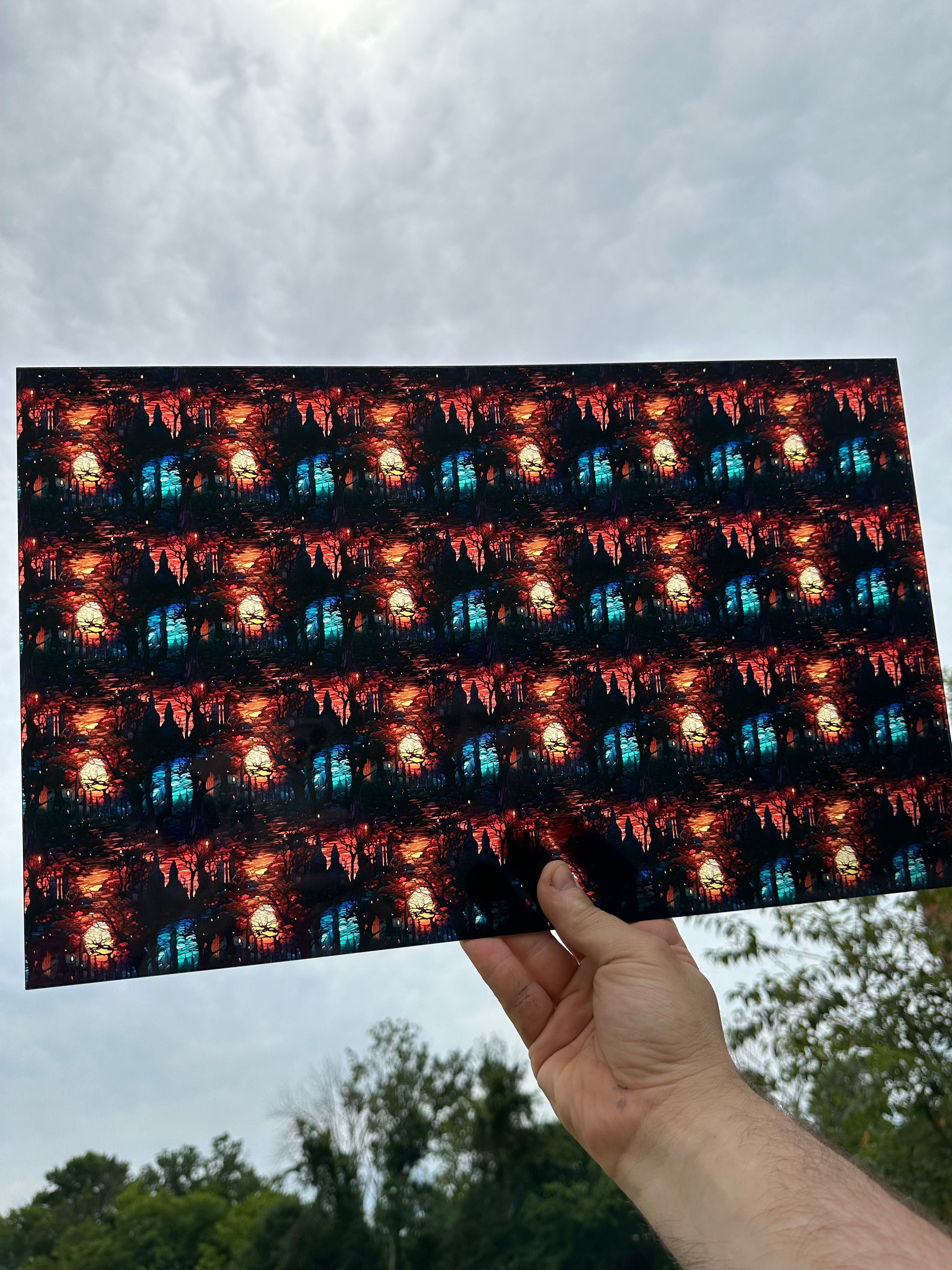 PatternPly® Transparent Sunset Cemetery sheet showing the pattern