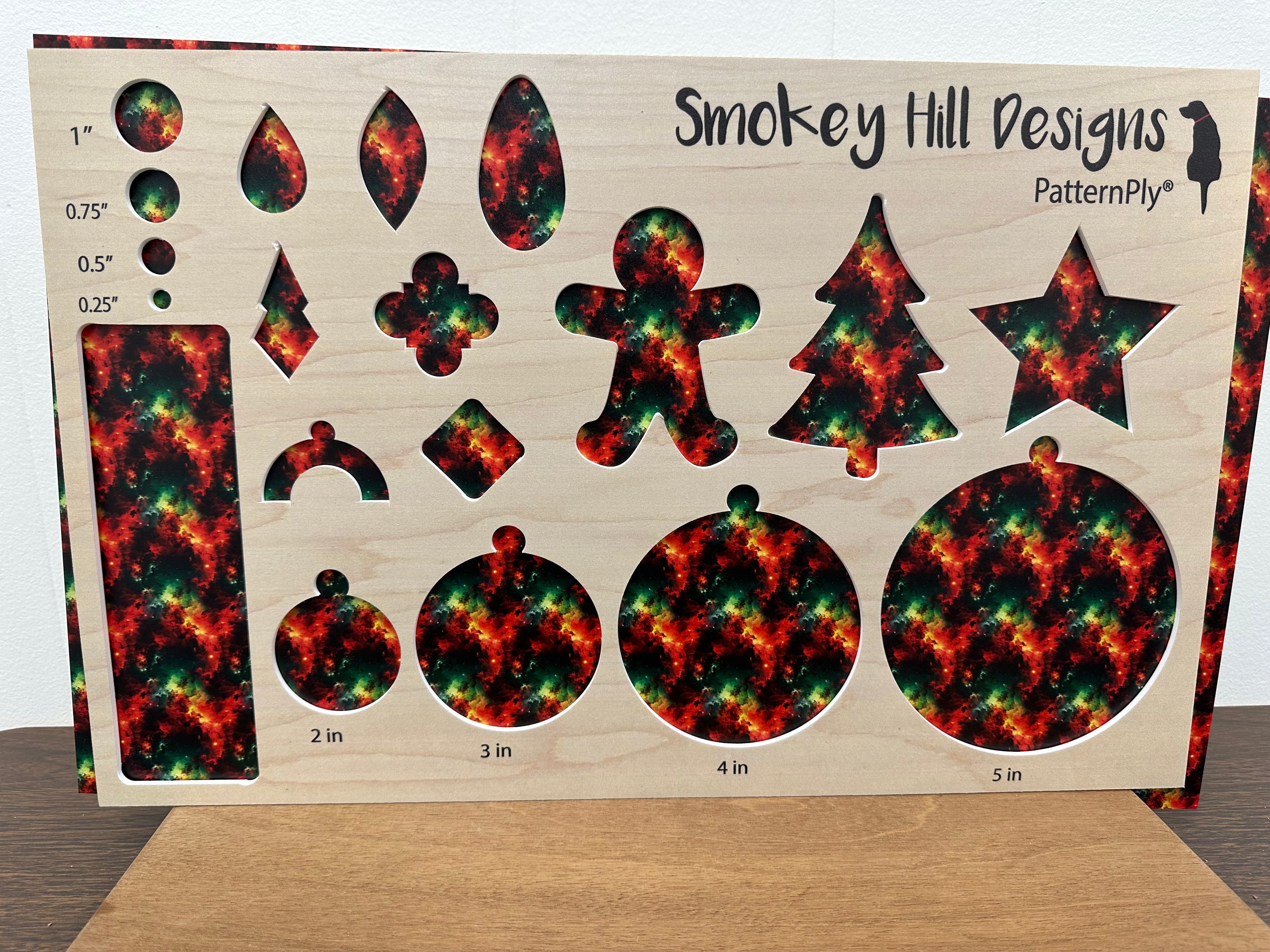 PatternPly® Full Coverage Green, Yellow, and Red Christmas Galaxy product photo 2