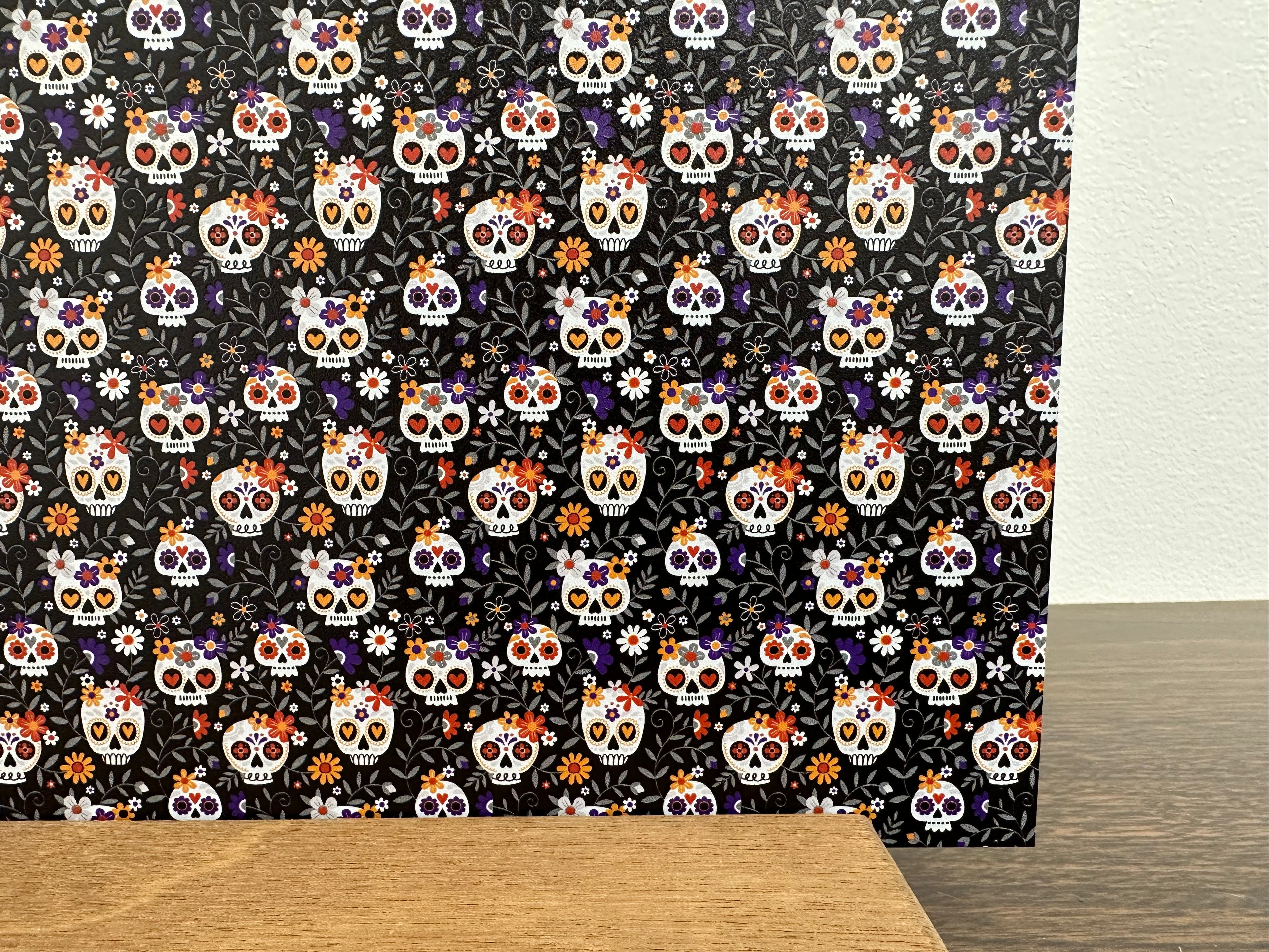 PatternPly® Full Coverage Sugar Skulls and Vines sheet showing the pattern