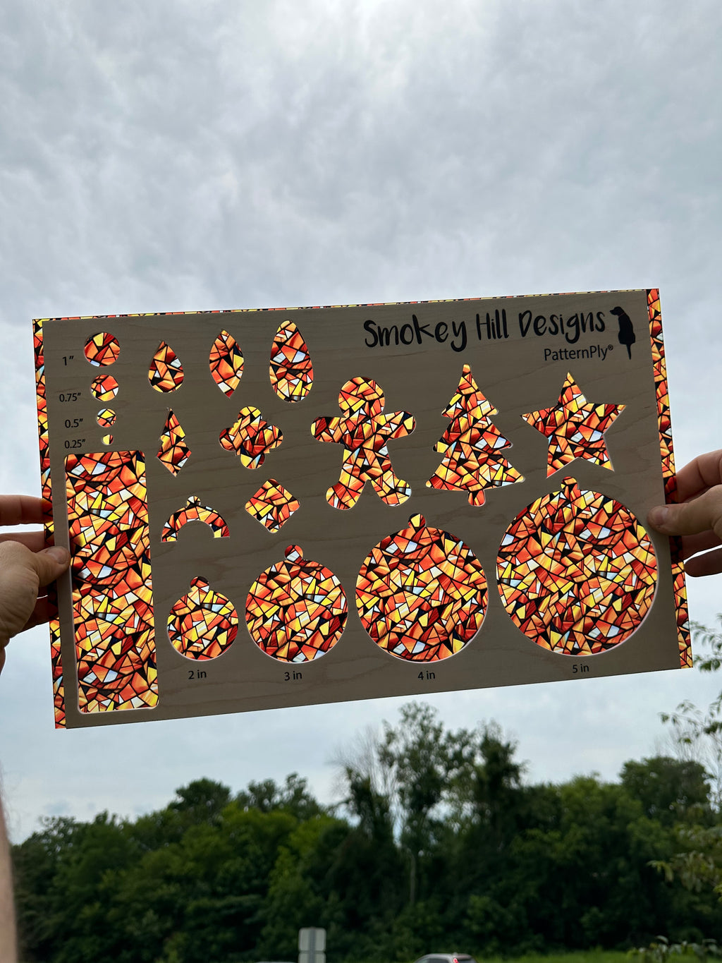 PatternPly® Transparent Abstract Candy Corn Stained Glass product photo 2