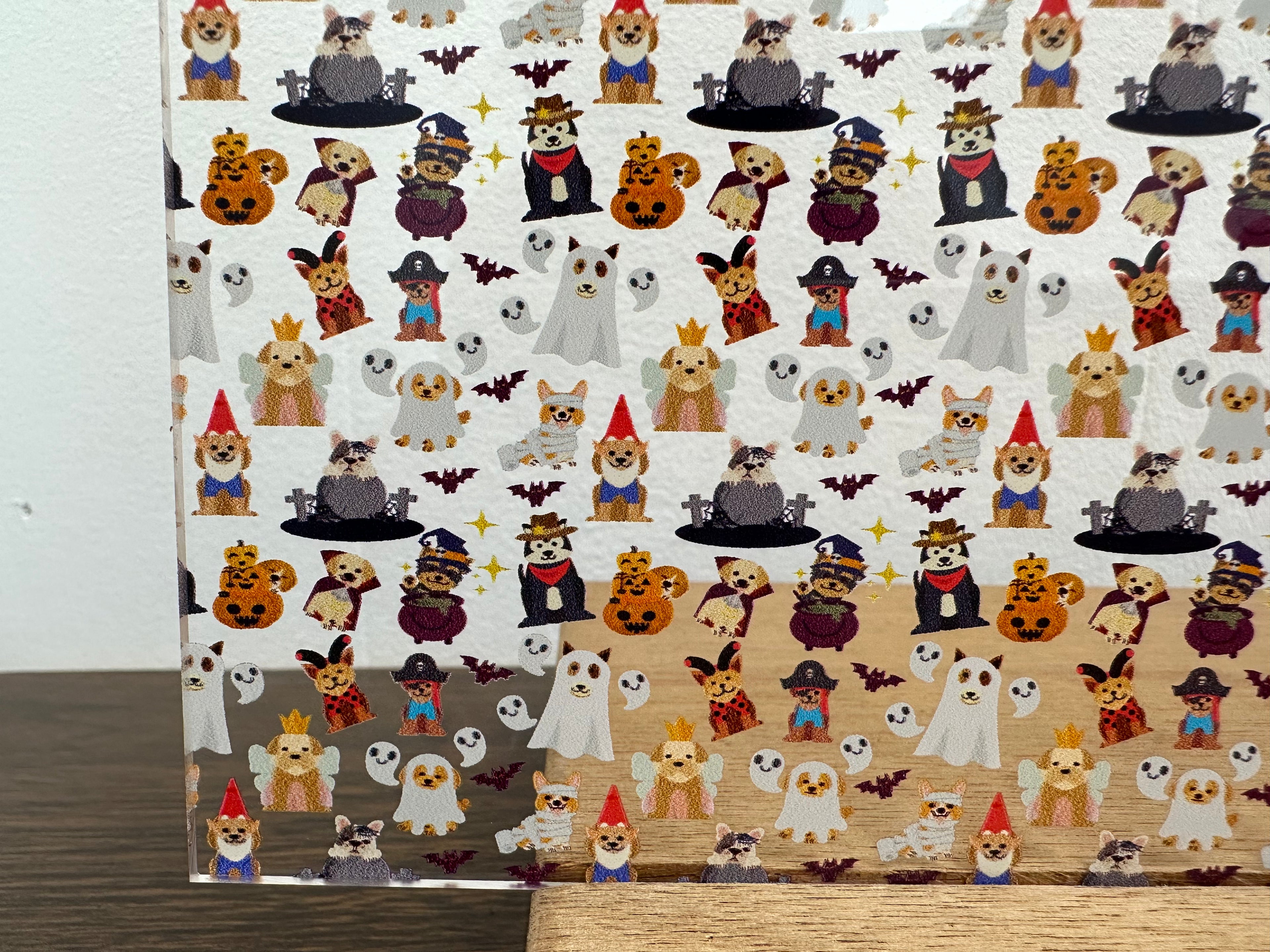 PatternPly® Scattered Trick or Treat Dogs sheet showing the pattern