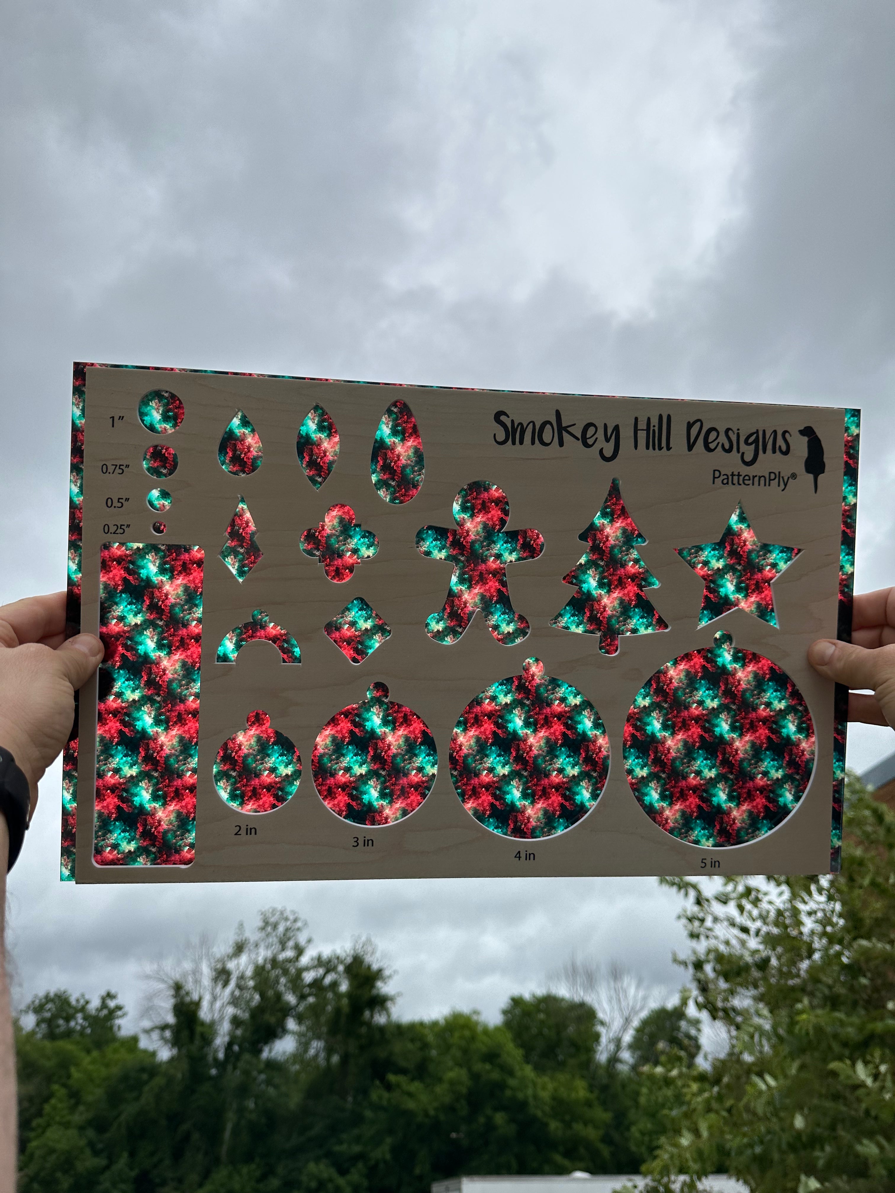 PatternPly® Transparent Green and Red Christmas Galaxy product photo 2